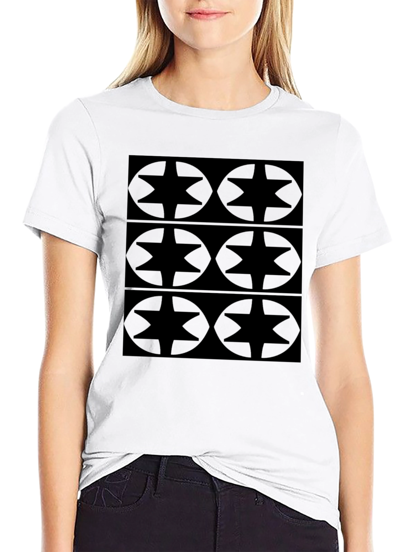 Geometric Star Patterned T-Shirt