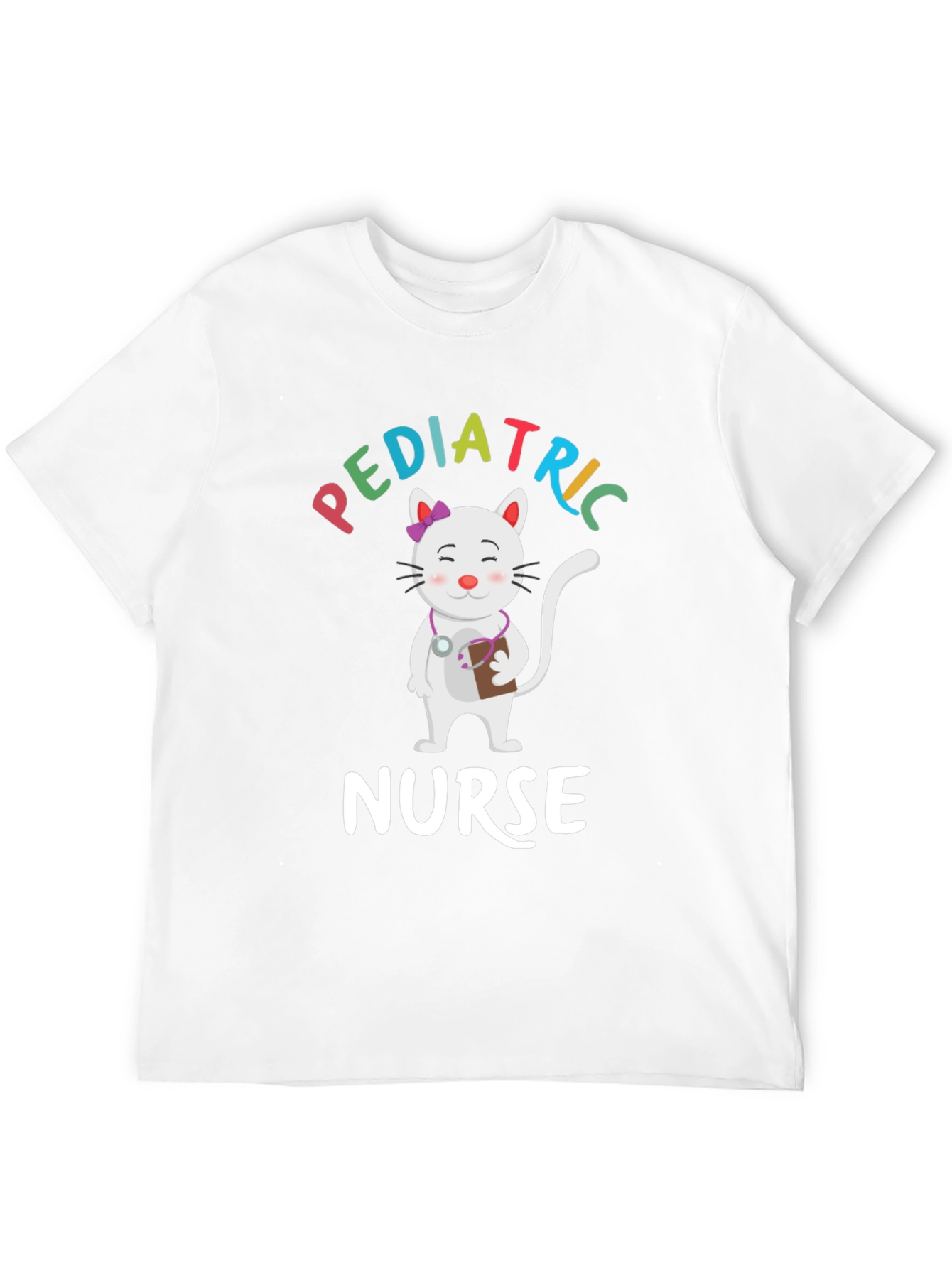 Pediatric Nurse Cat Graphic T-Shirt