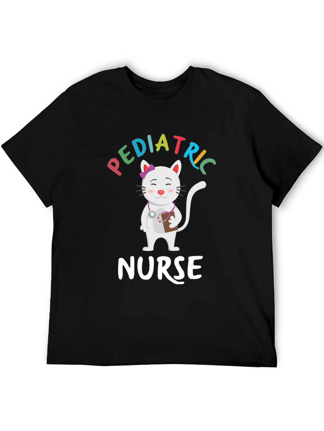 Pediatric Nurse Cat Graphic T-Shirt