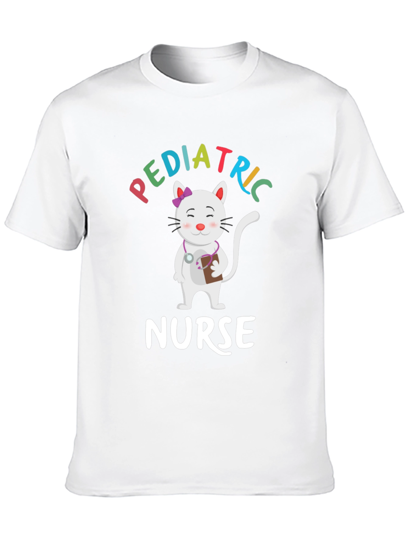 Pediatric Nurse Cat Graphic T-Shirt