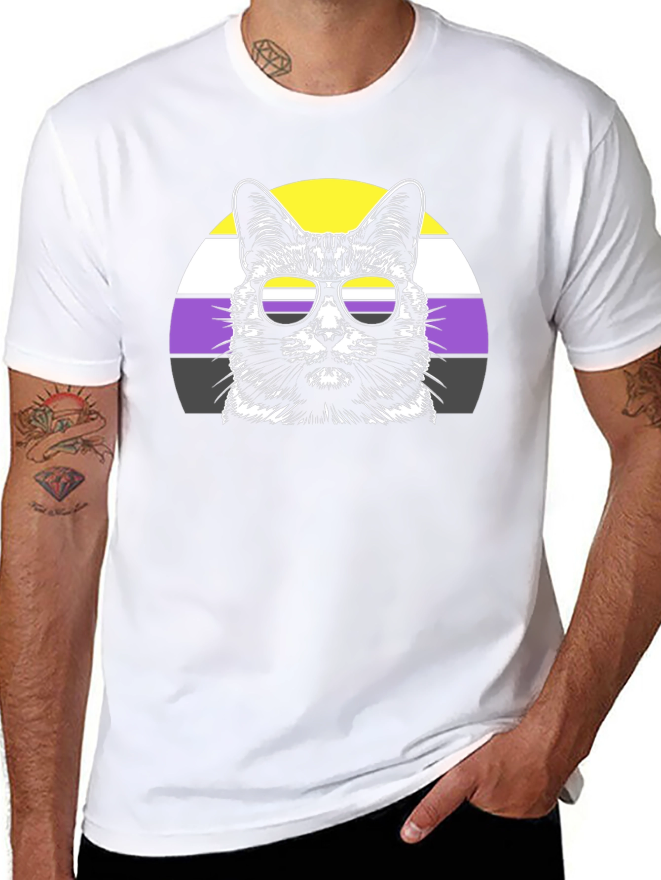 Non-Binary Pride Cat T-Shirt