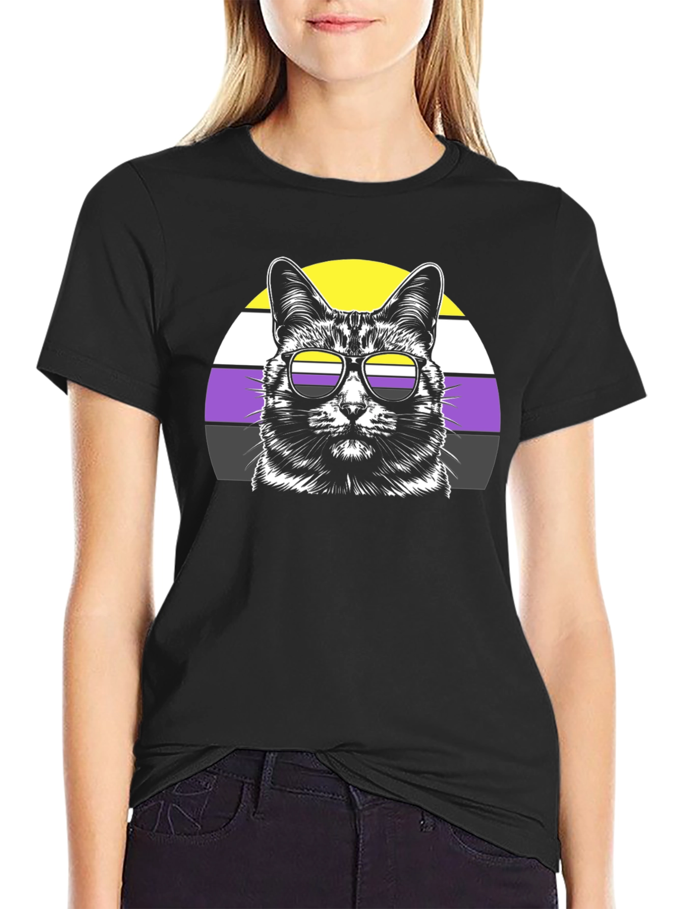 Non-Binary Pride Cat T-Shirt
