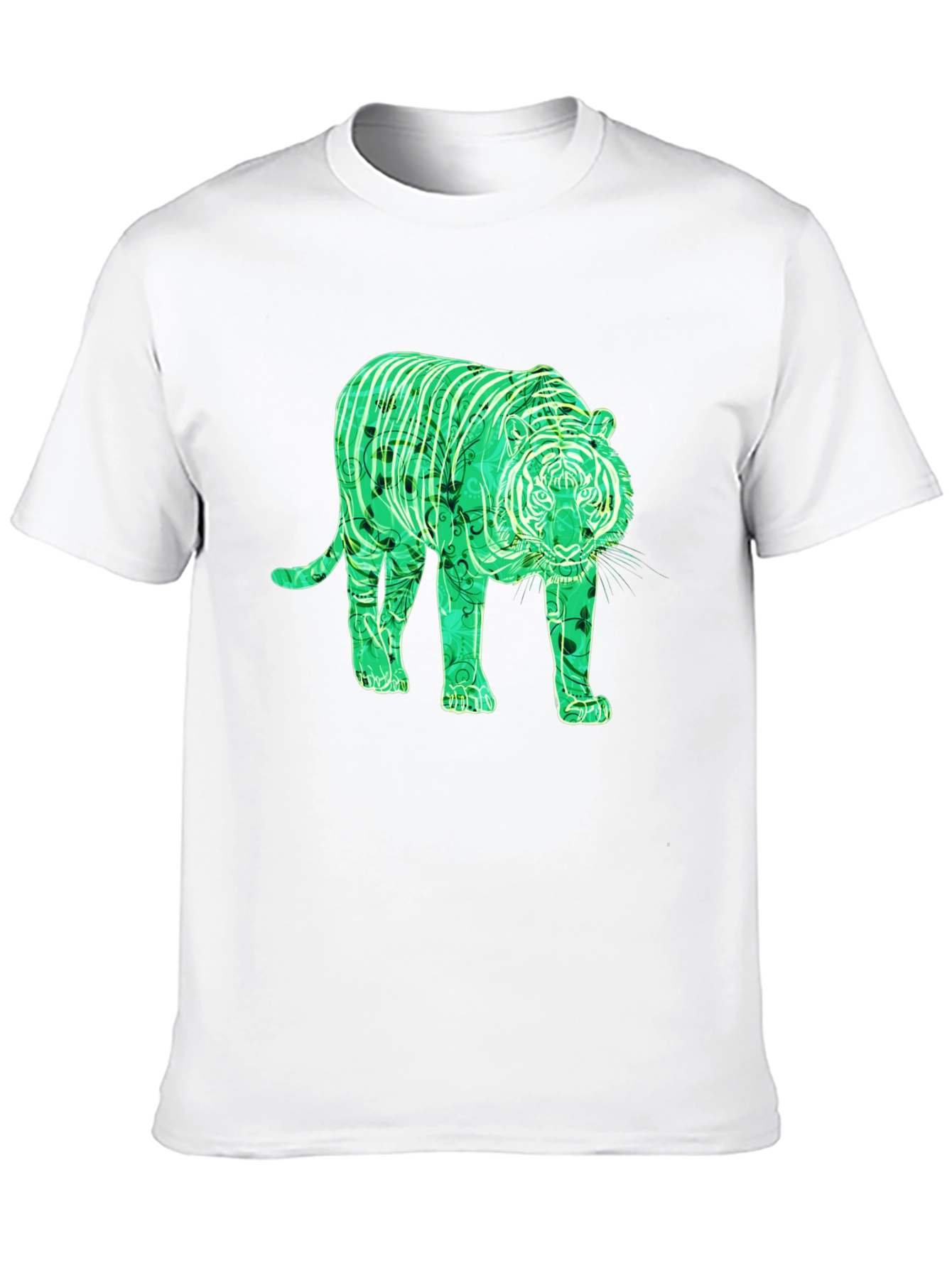 Green Tiger Graphic Tee - Mens Black T-Shirt