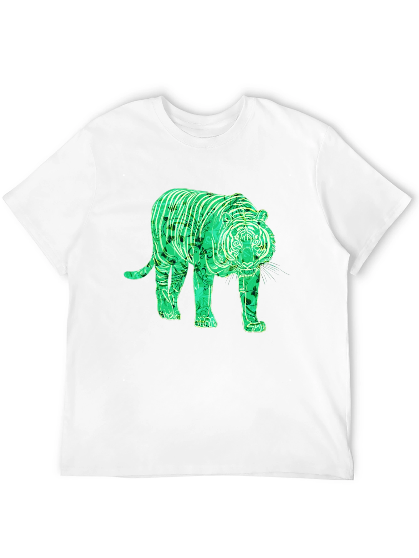 Green Tiger Graphic Tee - Mens Black T-Shirt