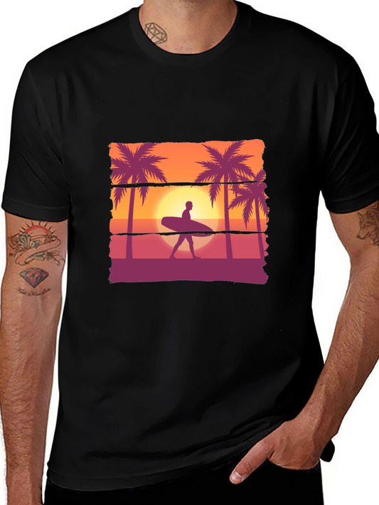 Sunset Surfer T-Shirt: Beach Vibes