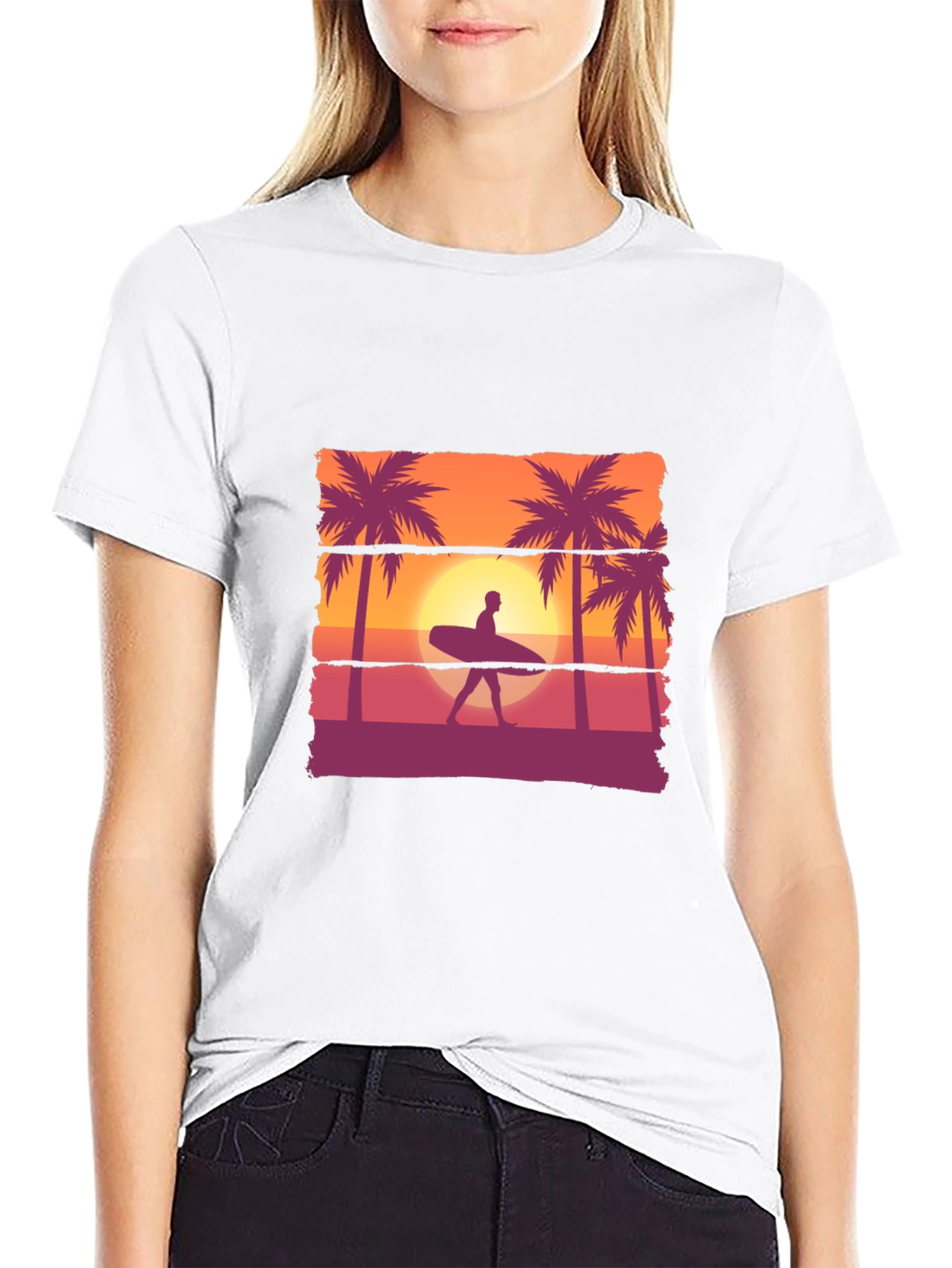 Sunset Surfer T-Shirt: Beach Vibes