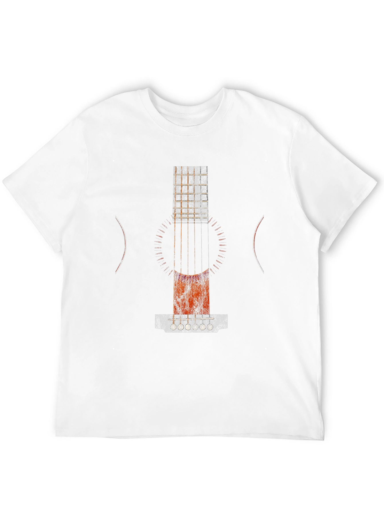 Abstract Guitar Print Black T-Shirt