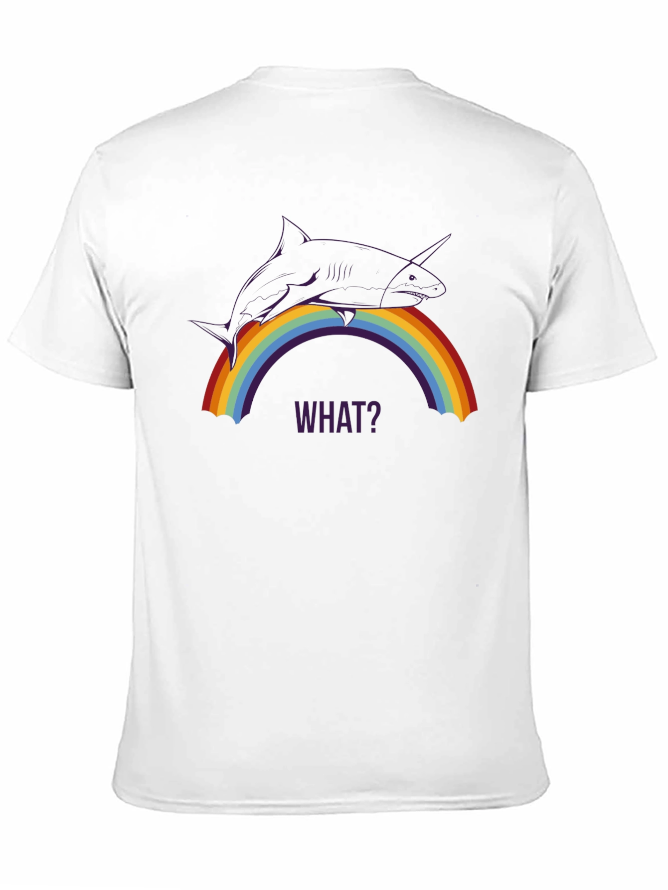 Unicorn Shark Rainbow What? Graphic Tee