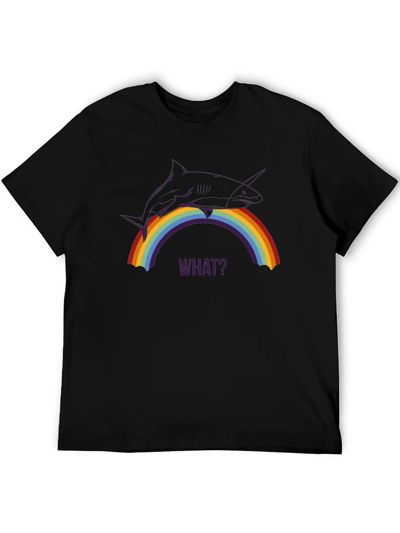 Unicorn Shark Rainbow What? Graphic Tee