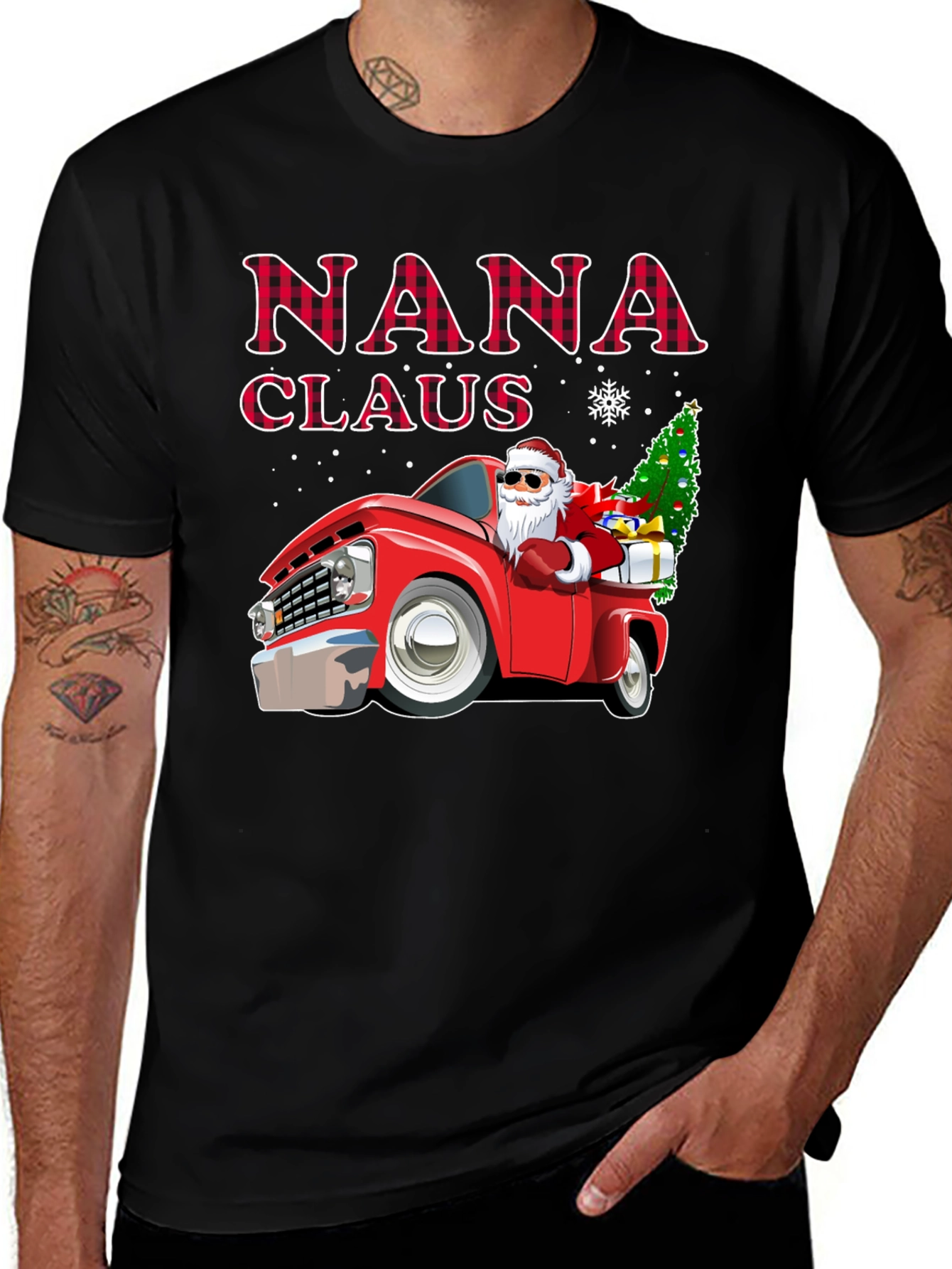 Nana Claus Christmas Truck Graphic Tee