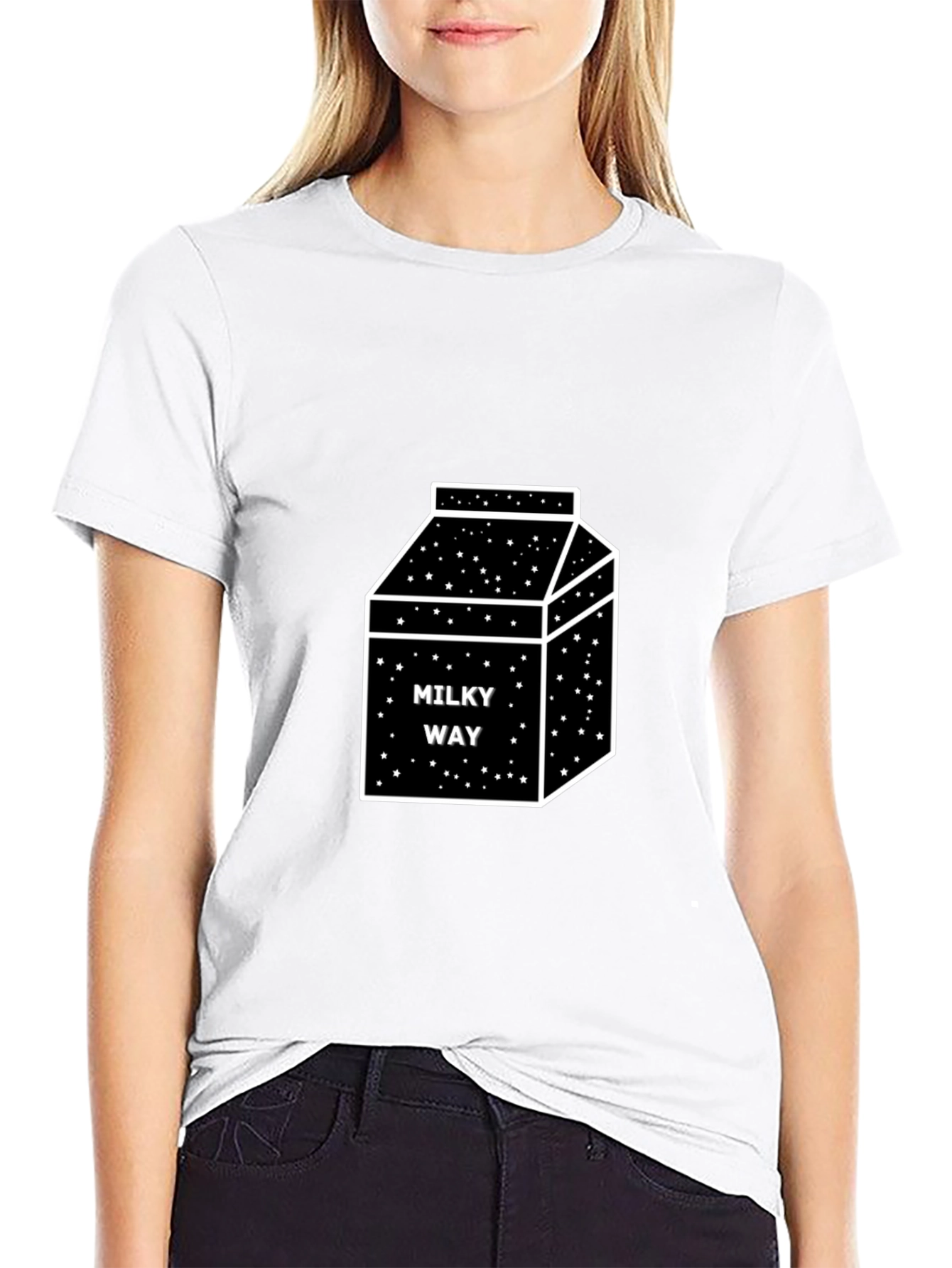 Milky Way Box Graphic T-Shirt - Black