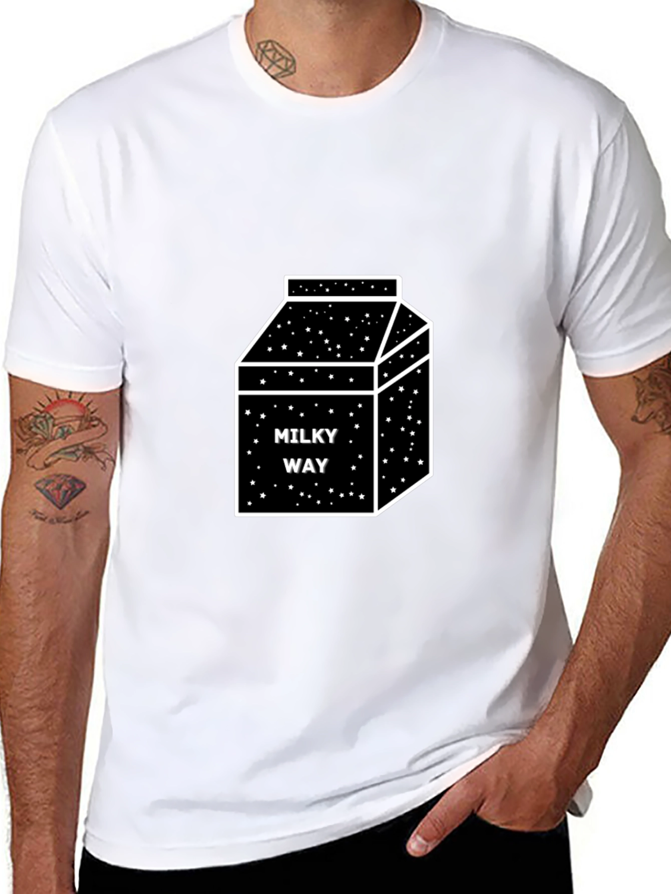 Milky Way Box Graphic T-Shirt - Black