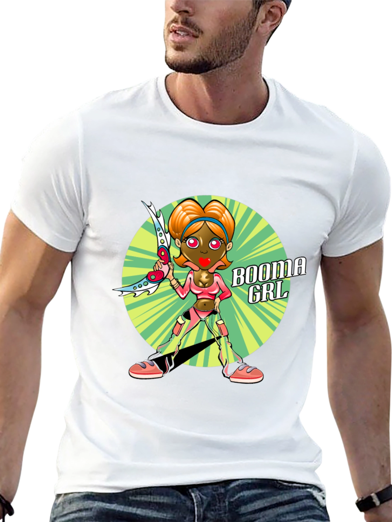 Booma Girl Graphic Tee - Unique Cartoon Design