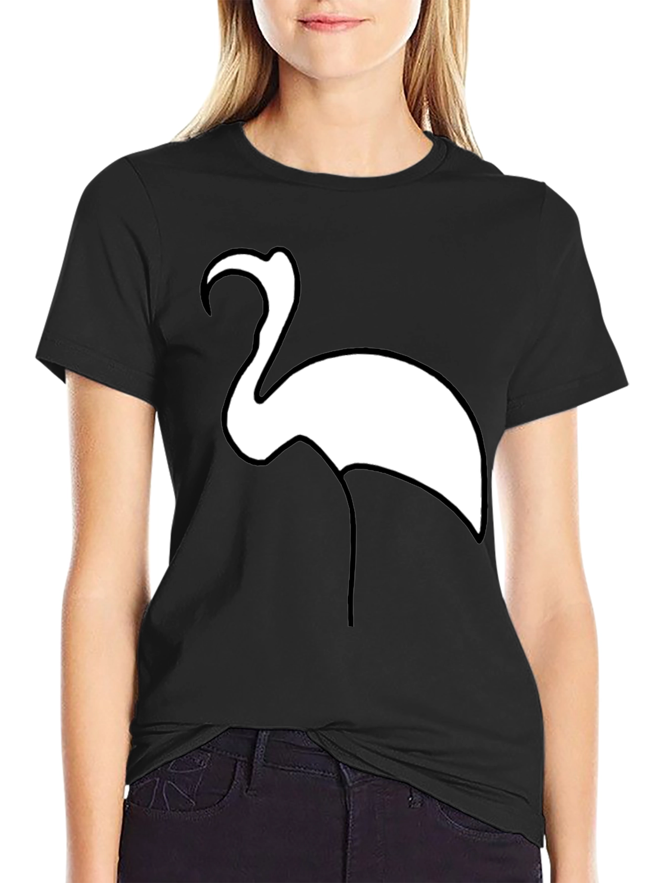 Flamingo Graphic Tee - Casual Black T-Shirt
