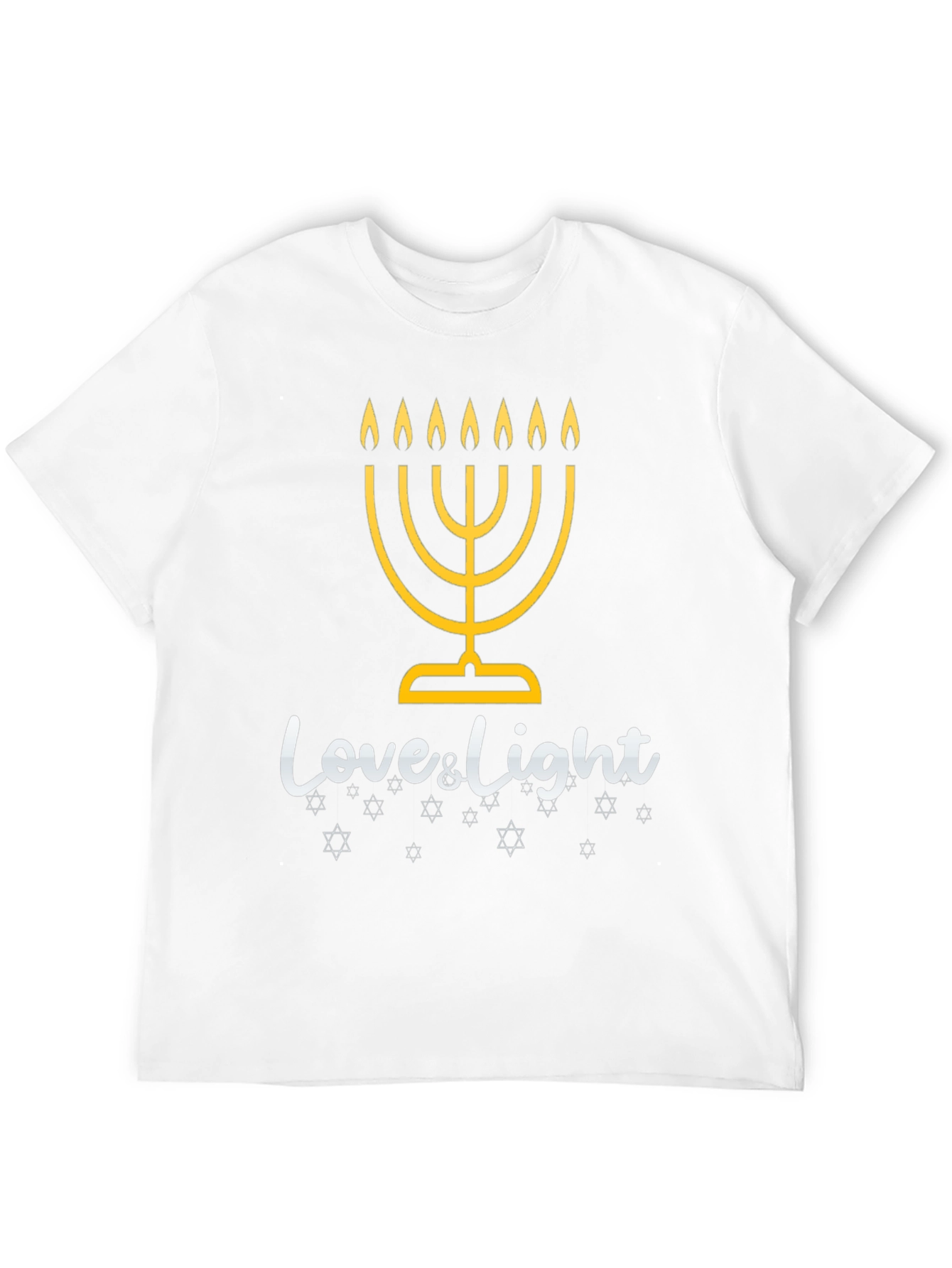 Mens Black Hanukkah Love & Light Graphic Tee