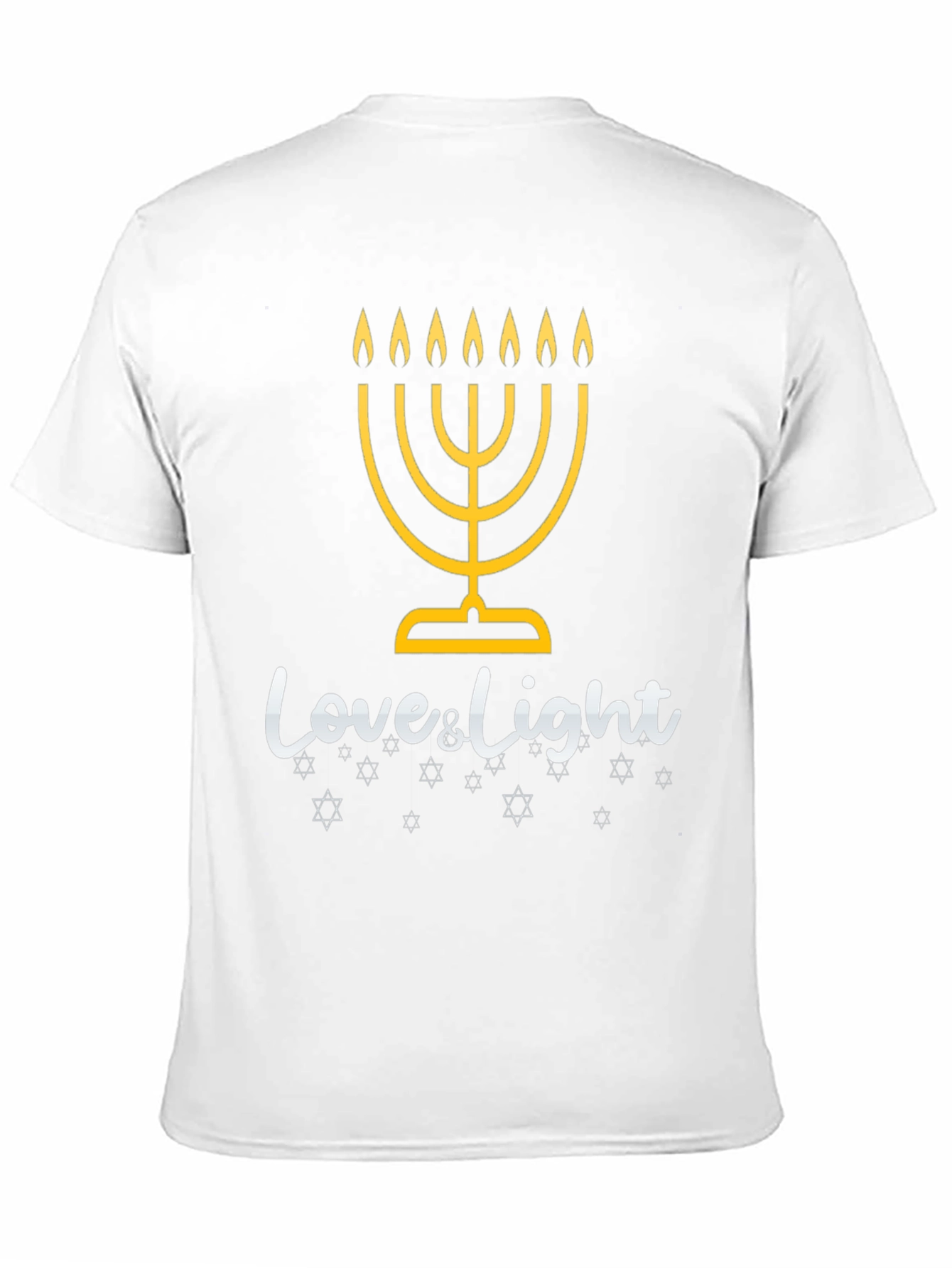 Mens Black Hanukkah Love & Light Graphic Tee