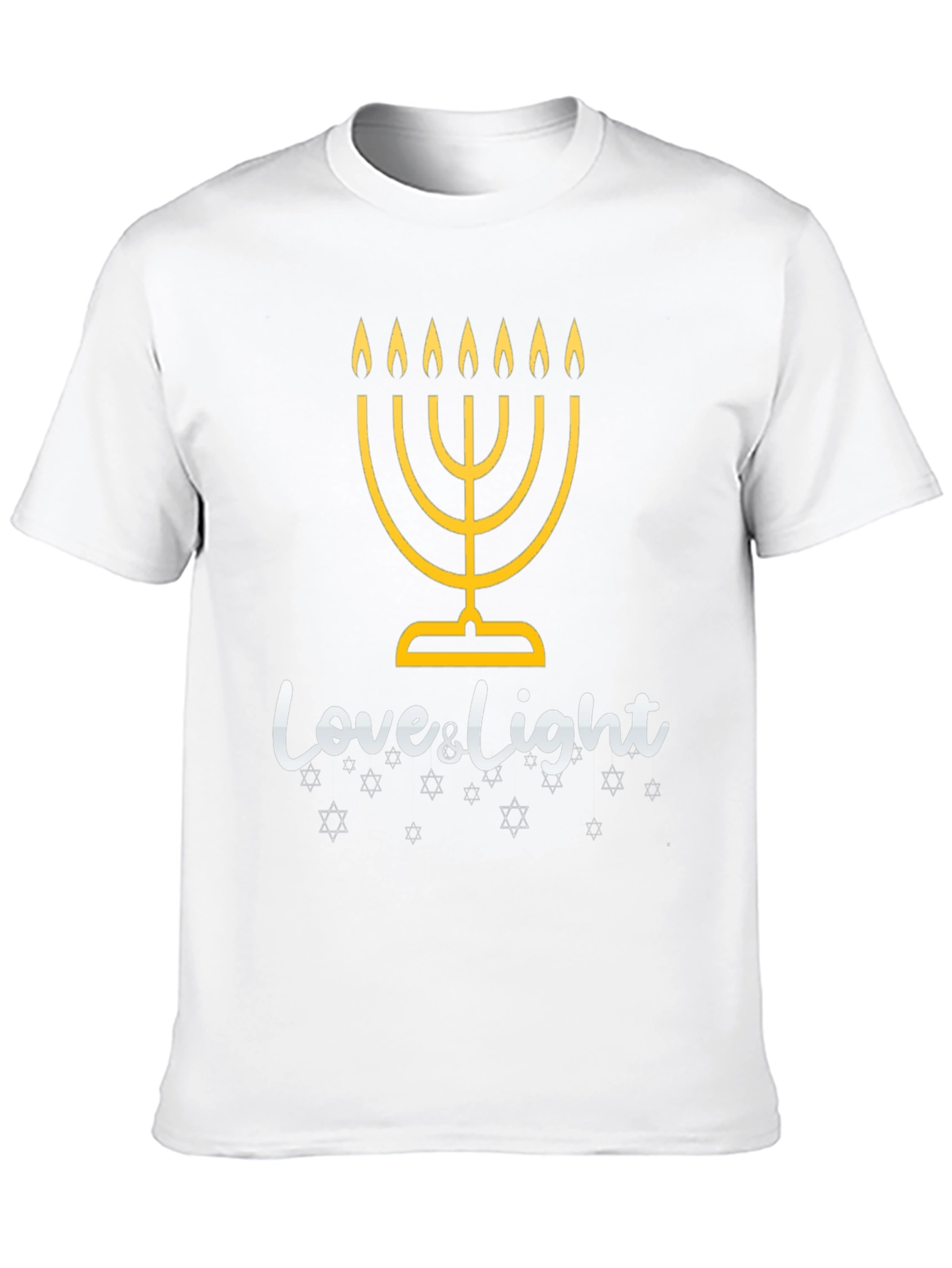 Mens Black Hanukkah Love & Light Graphic Tee