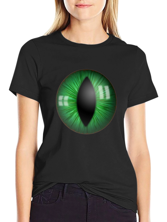 Mens Black T-Shirt with Green Eye Graphic