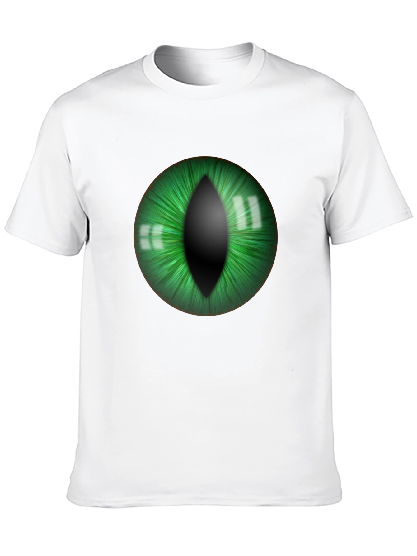 Mens Black T-Shirt with Green Eye Graphic
