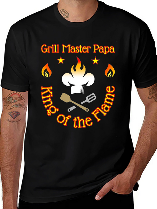 Grill Master Papa T-Shirt - King of the Flame BBQ Tee