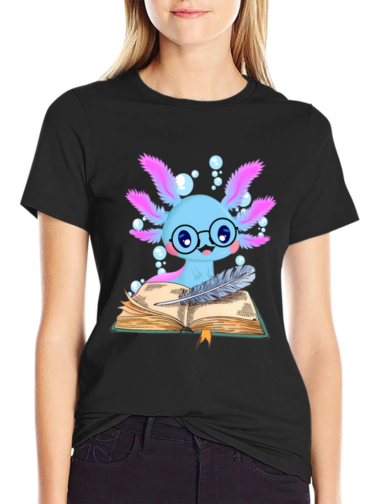 Axolotl Reader Graphic T-Shirt