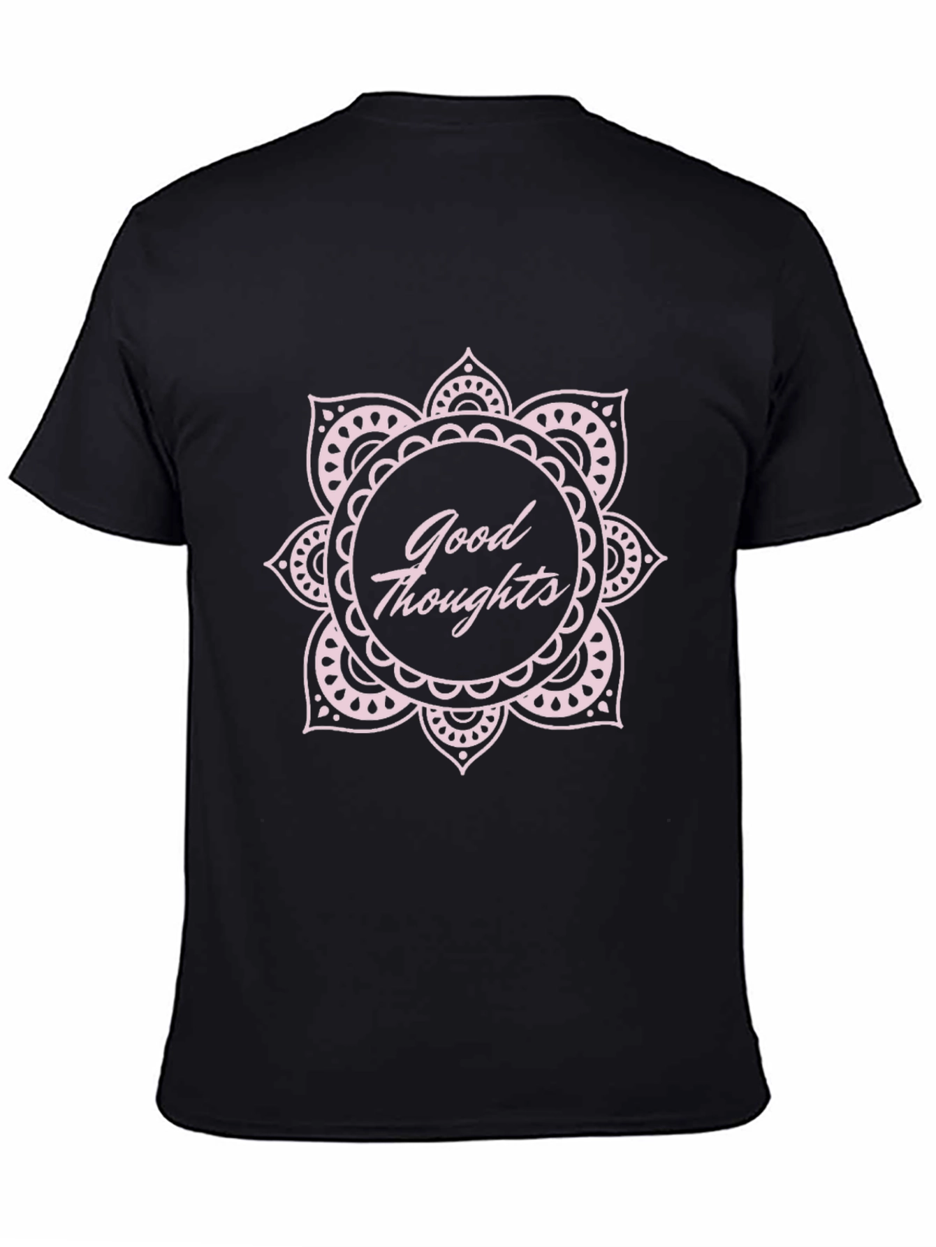 Good Thoughts Mandala Graphic Black T-Shirt