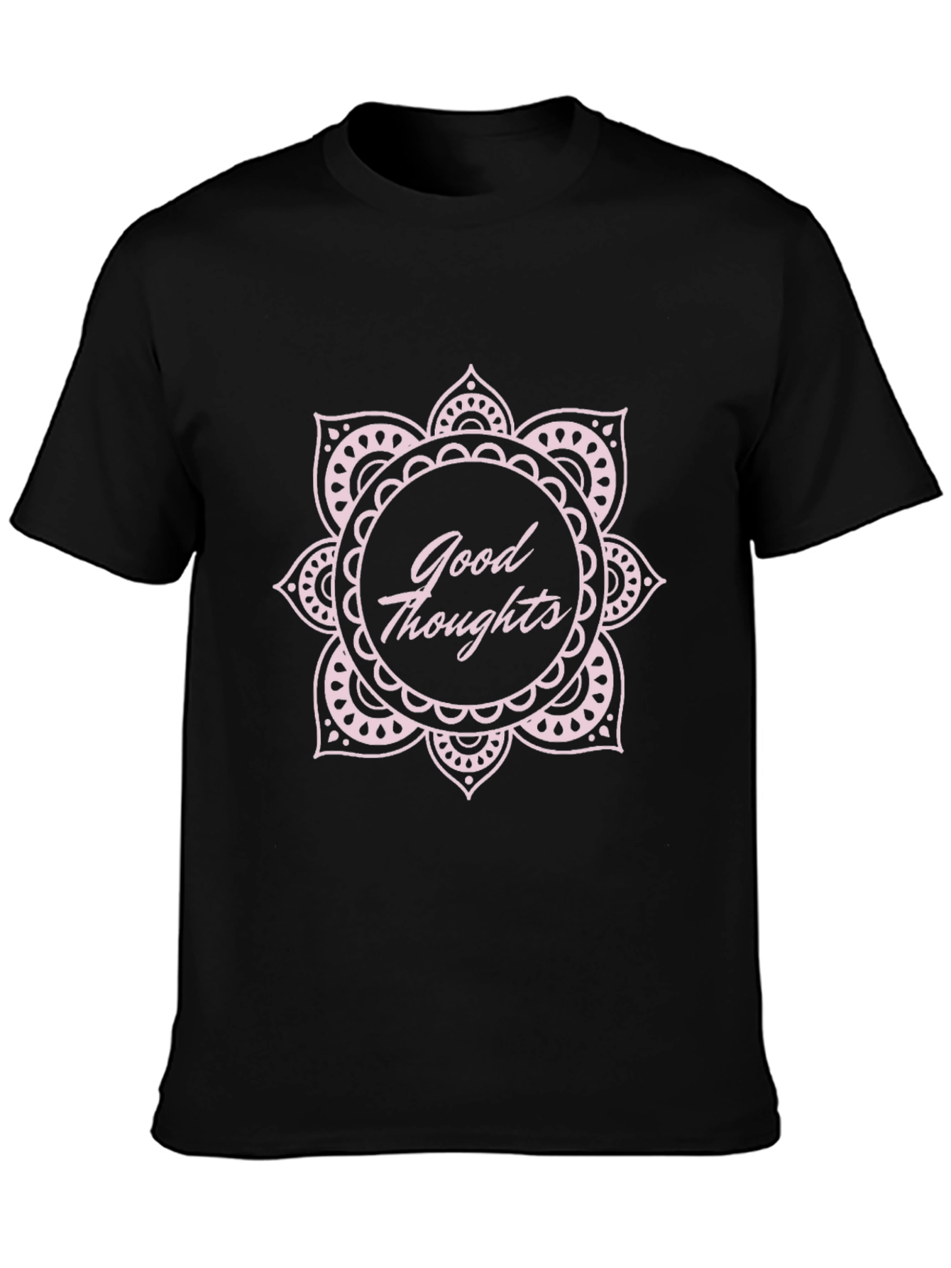 Good Thoughts Mandala Graphic Black T-Shirt