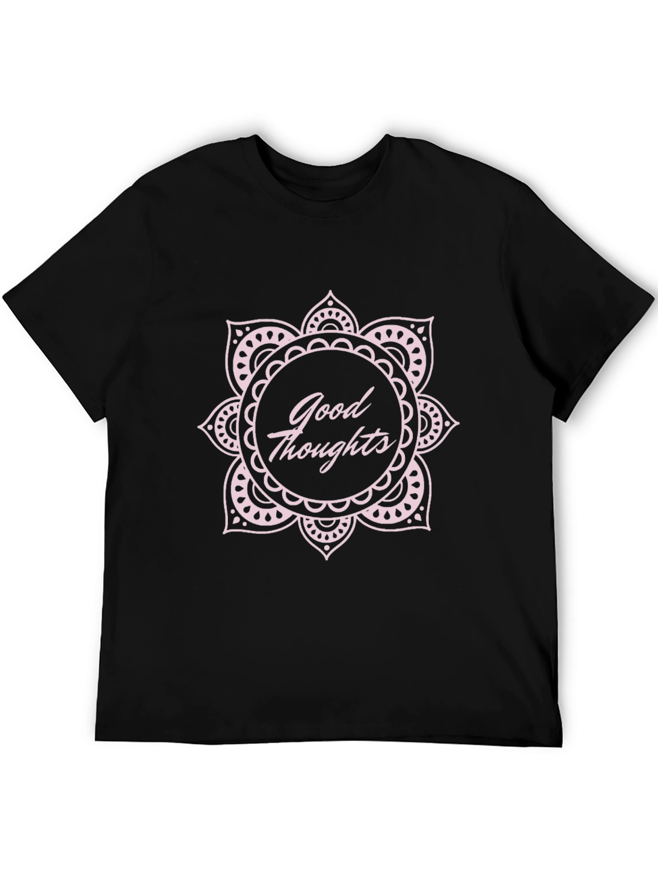 Good Thoughts Mandala Graphic Black T-Shirt