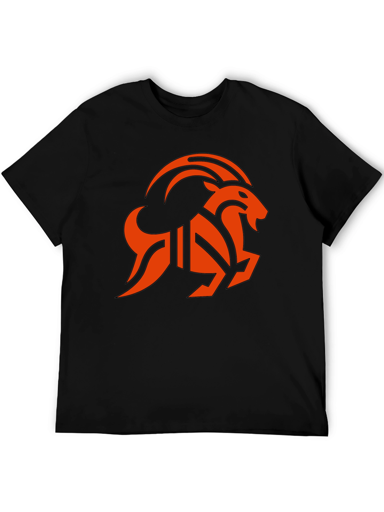 Black T-Shirt with Orange Goat Graphic