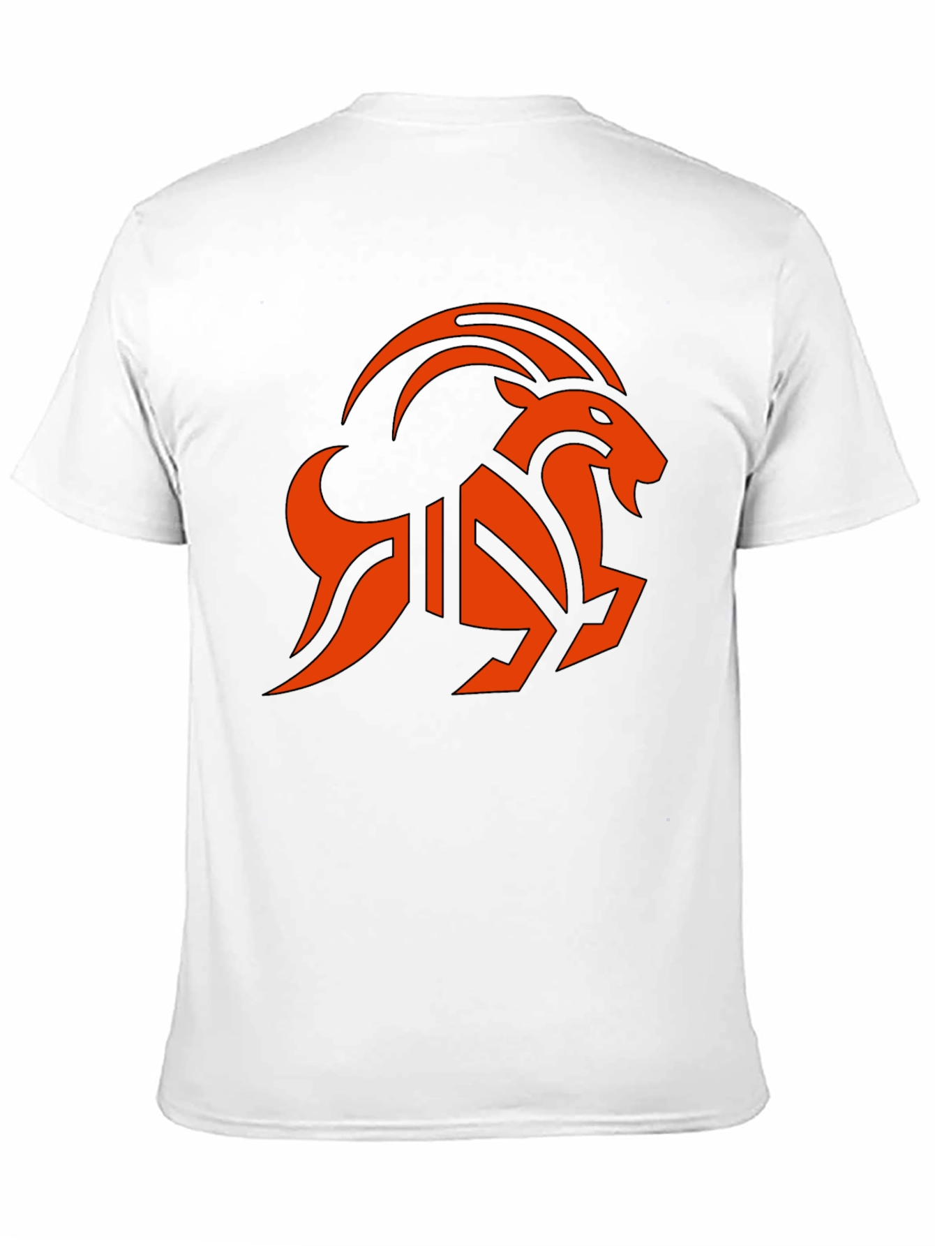 Black T-Shirt with Orange Goat Graphic