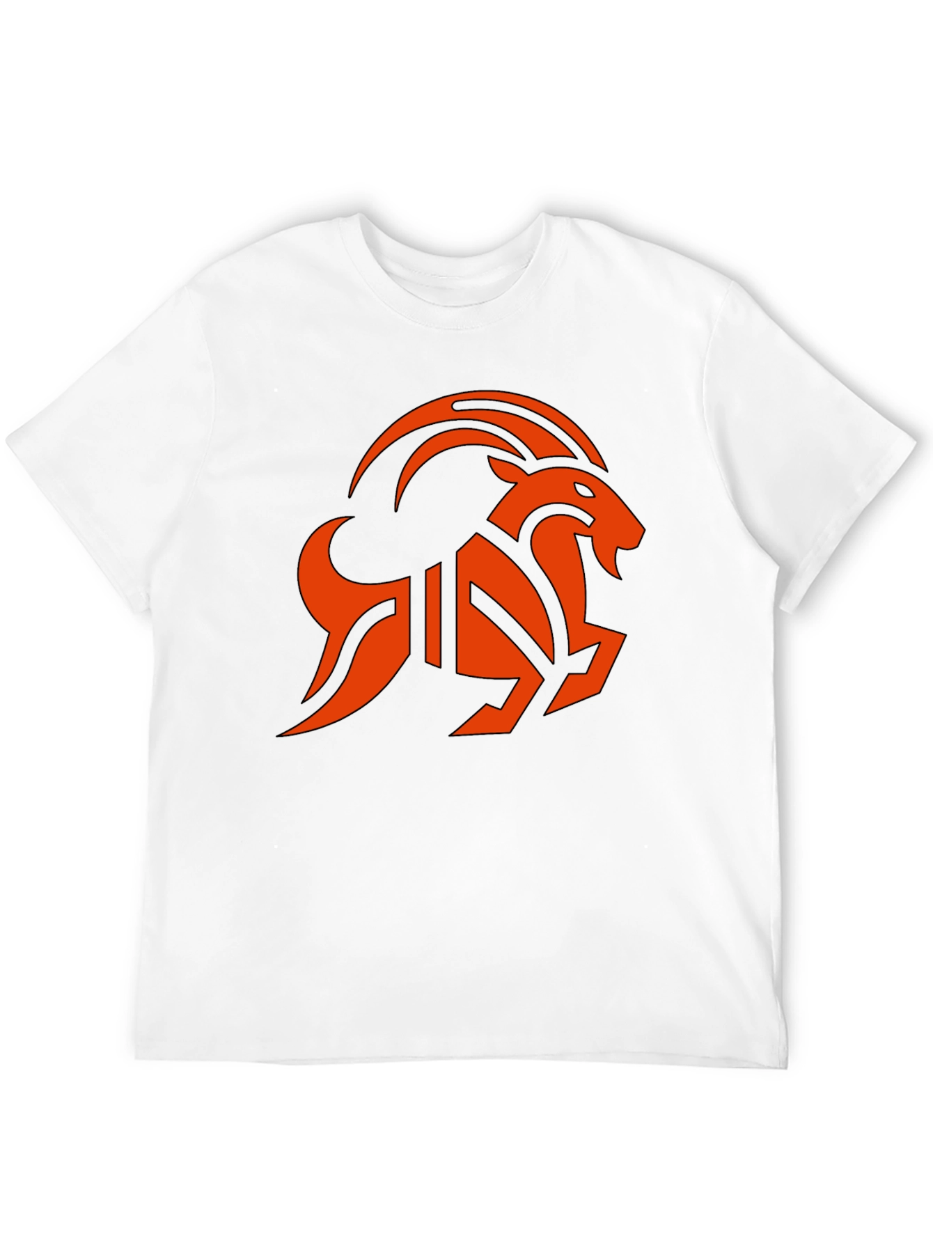 Black T-Shirt with Orange Goat Graphic