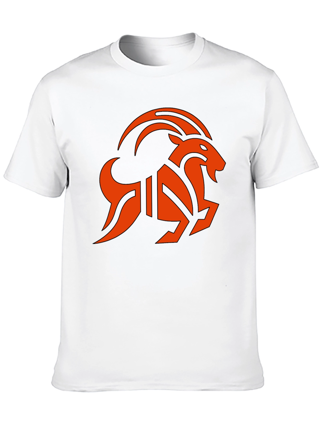 Black T-Shirt with Orange Goat Graphic