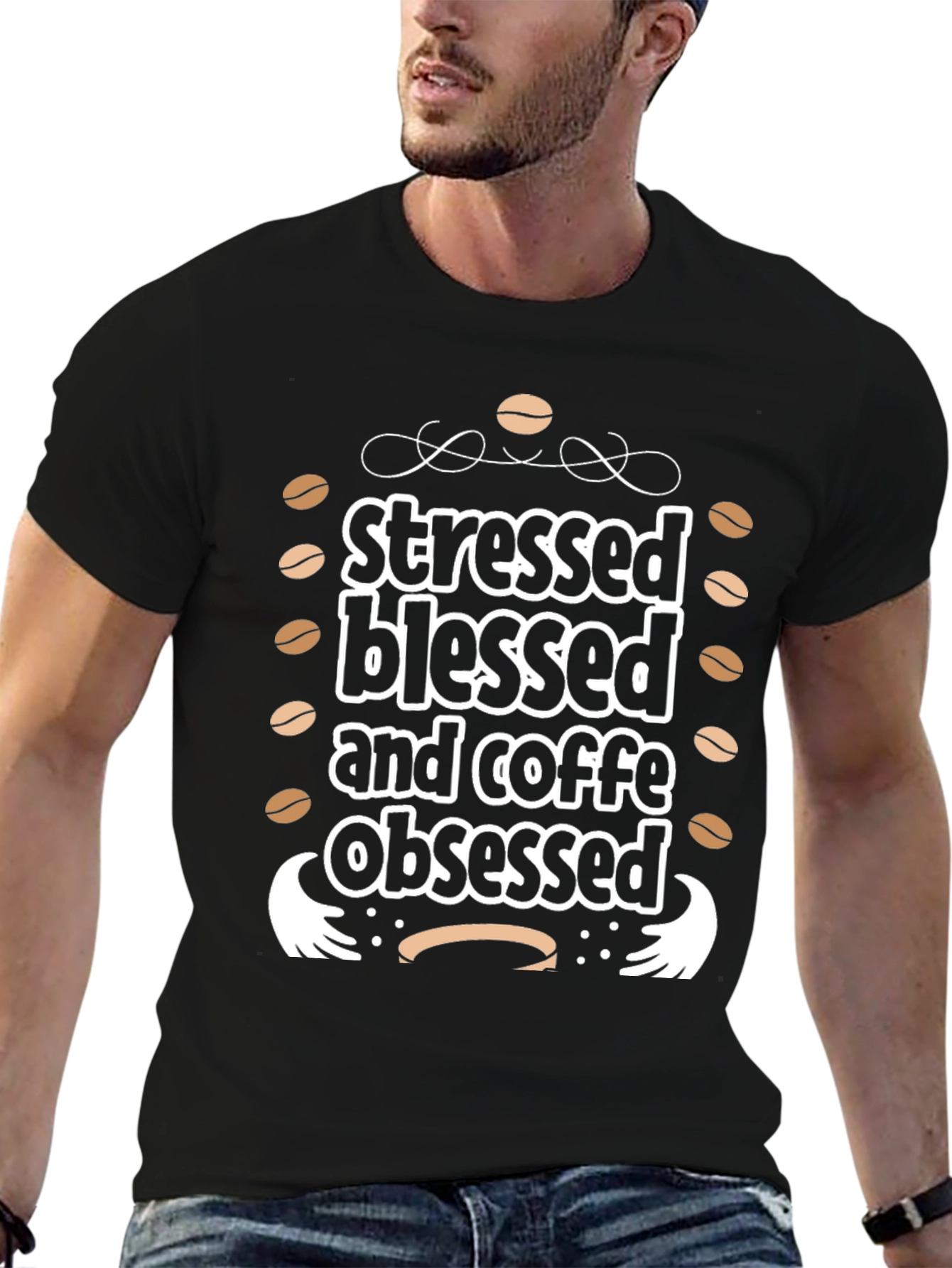 Stressed Blessed and Coffee Obsessed Graphic Tee
