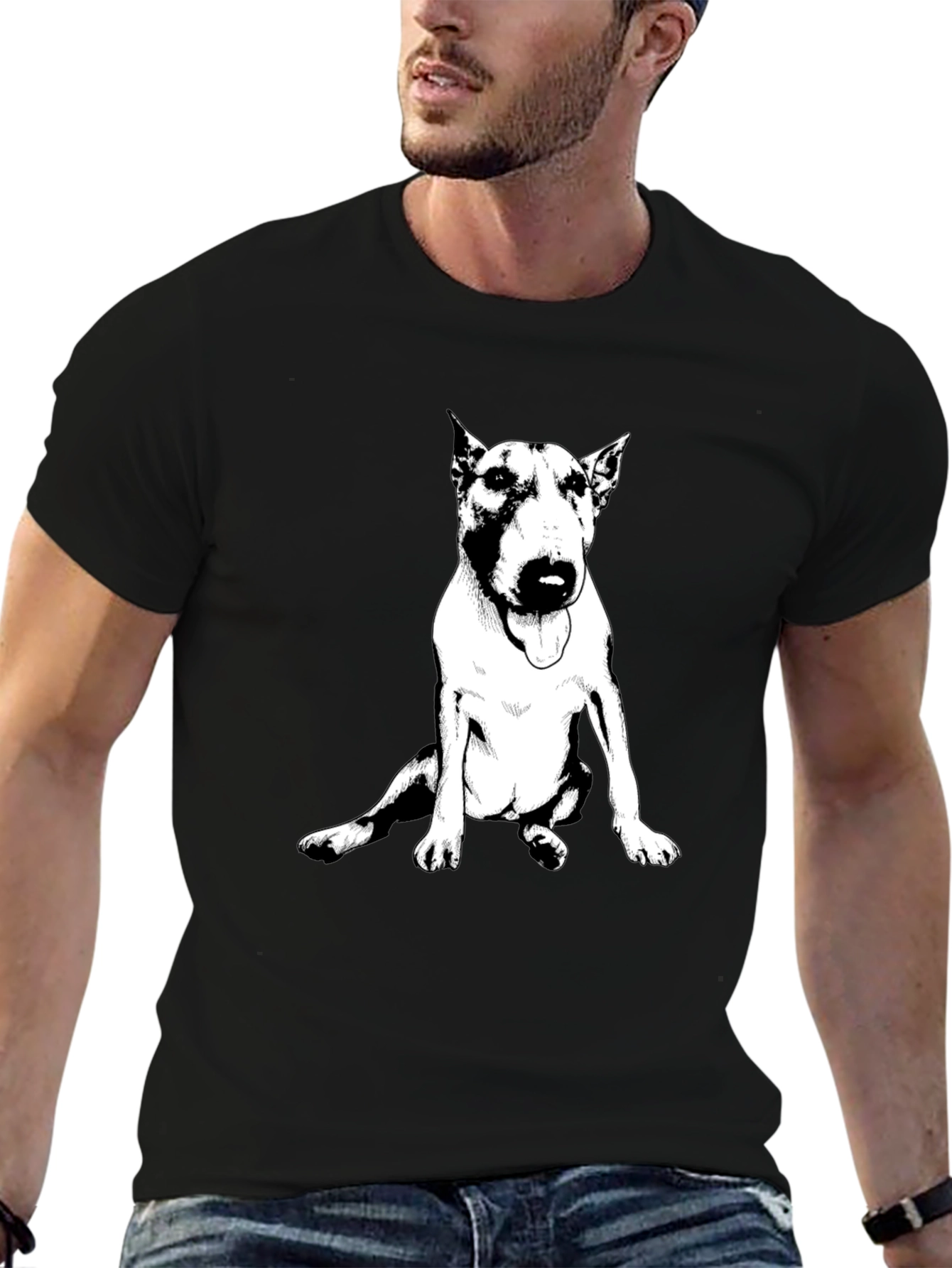 Cool Dog Graphic Tee - Black Cotton Shirt