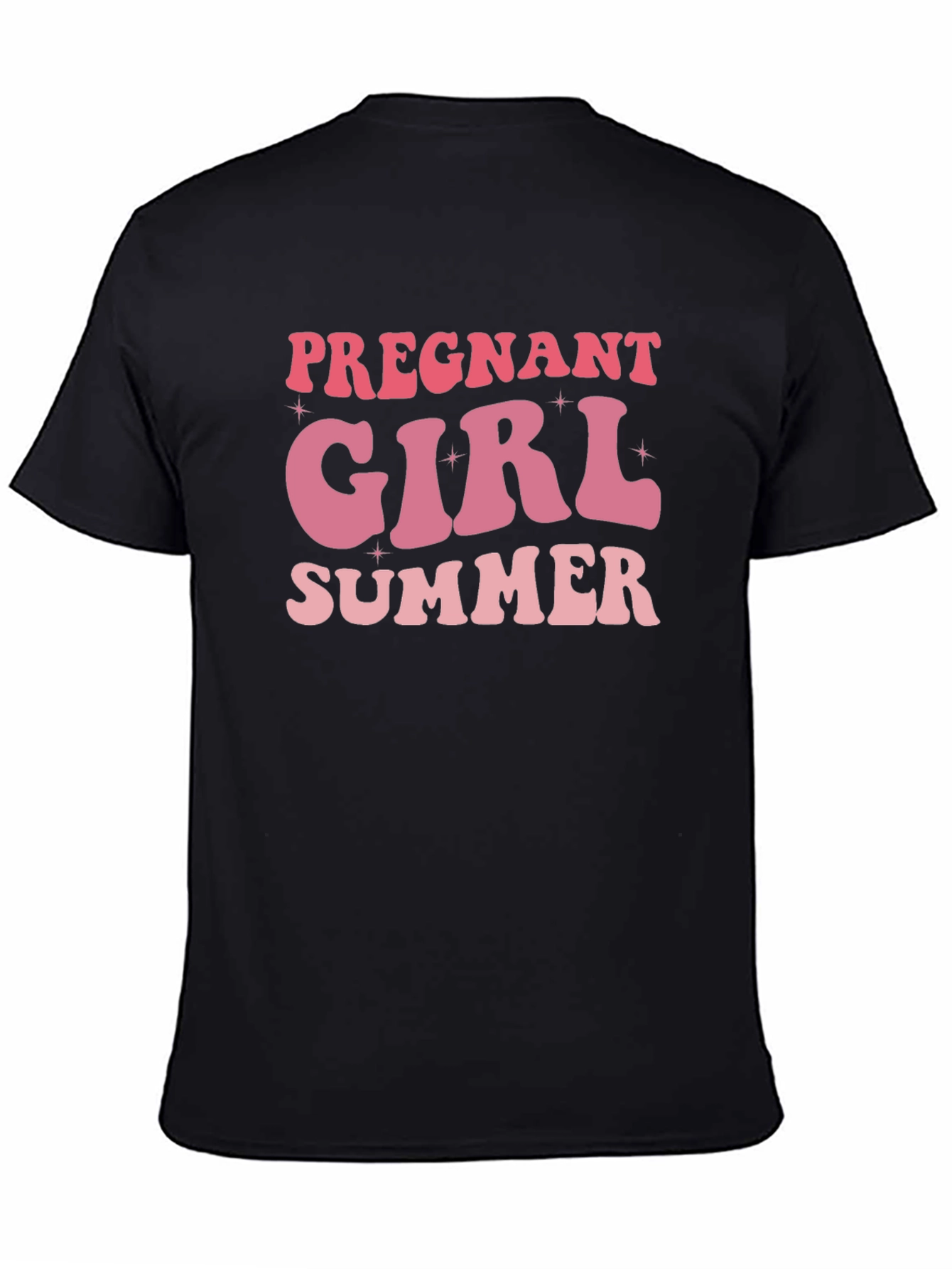 Pregnant Girl Summer Black T-Shirt