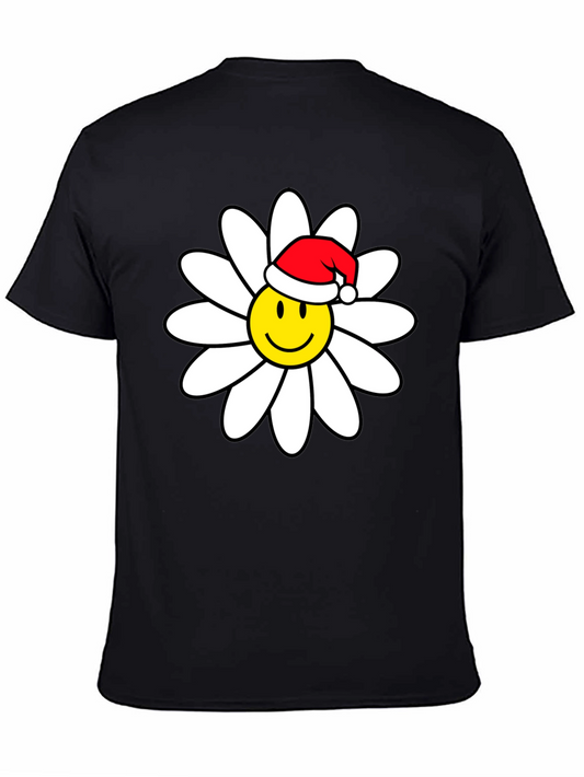 Daisy Smiley Face Santa Hat T-Shirt