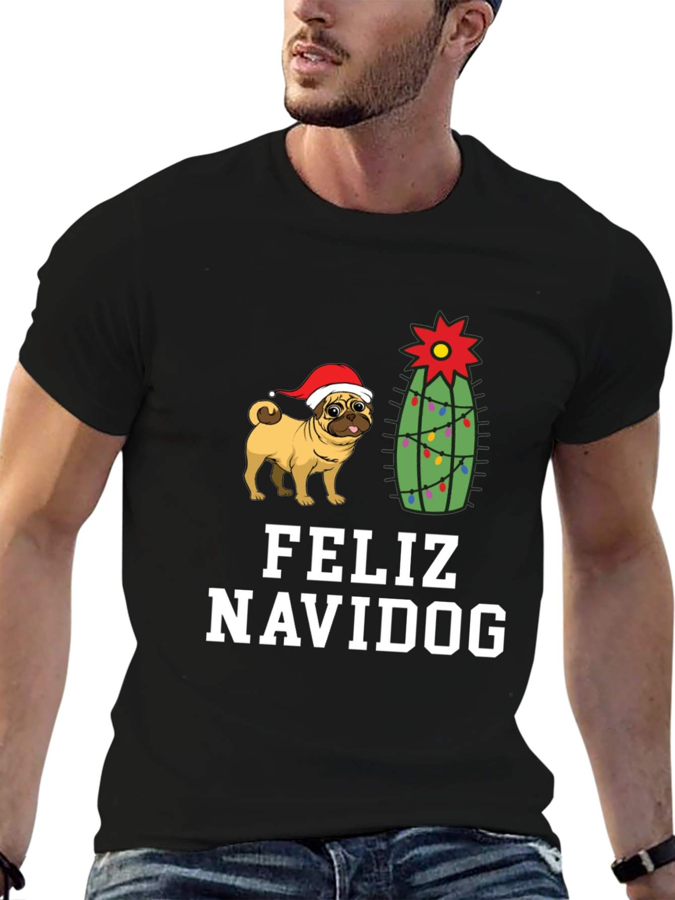 Feliz Navidog Christmas Pug T-Shirt