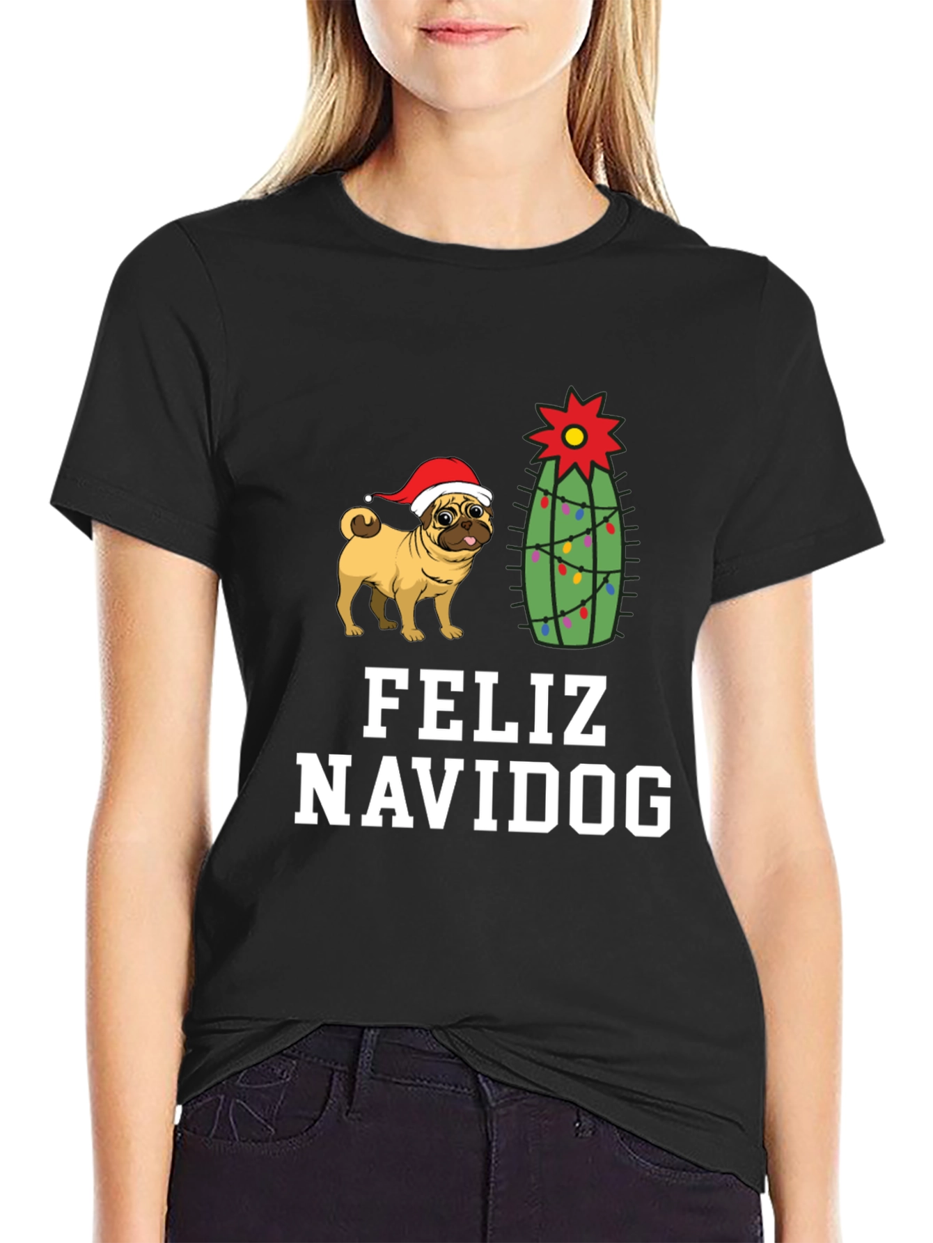 Feliz Navidog Christmas Pug T-Shirt