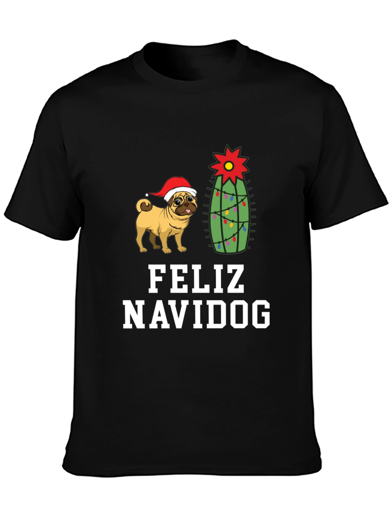Feliz Navidog Christmas Pug T-Shirt