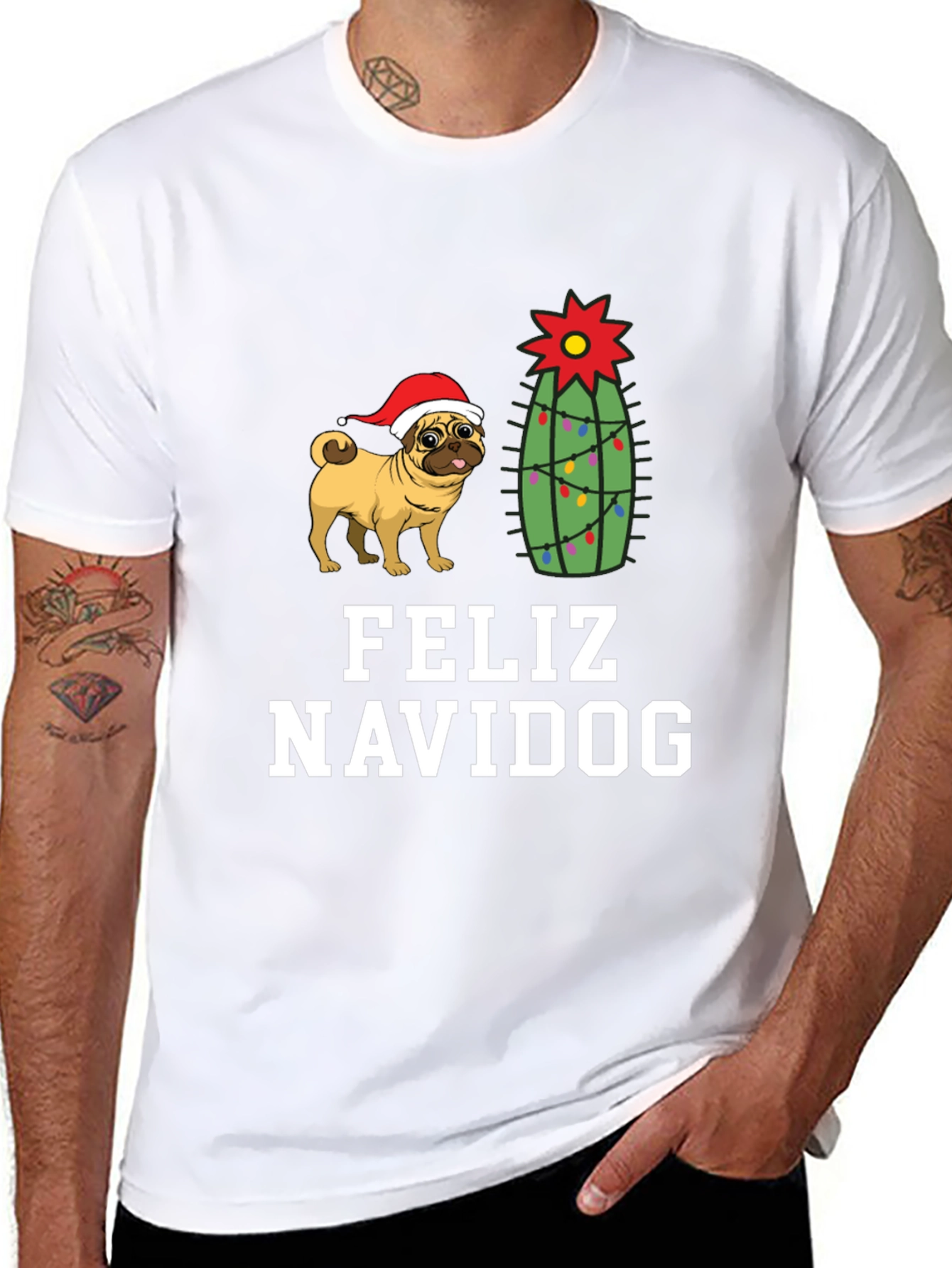 Feliz Navidog Christmas Pug T-Shirt