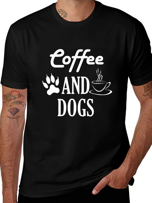 Coffee and Dogs T-Shirt - Unisex Black Tee