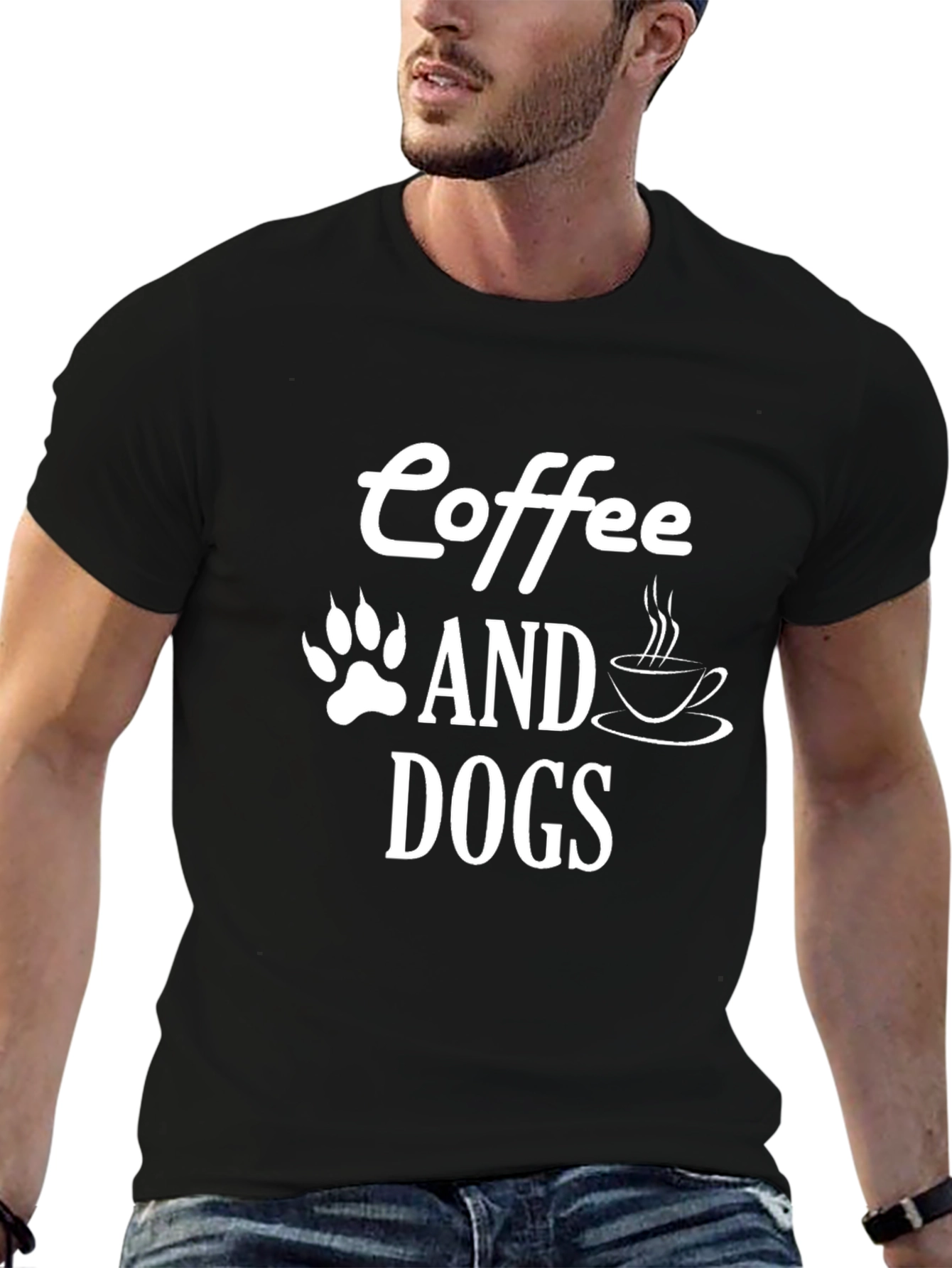 Coffee and Dogs T-Shirt - Unisex Black Tee