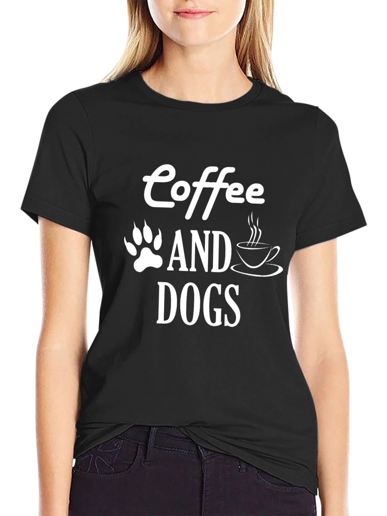 Coffee and Dogs T-Shirt - Unisex Black Tee