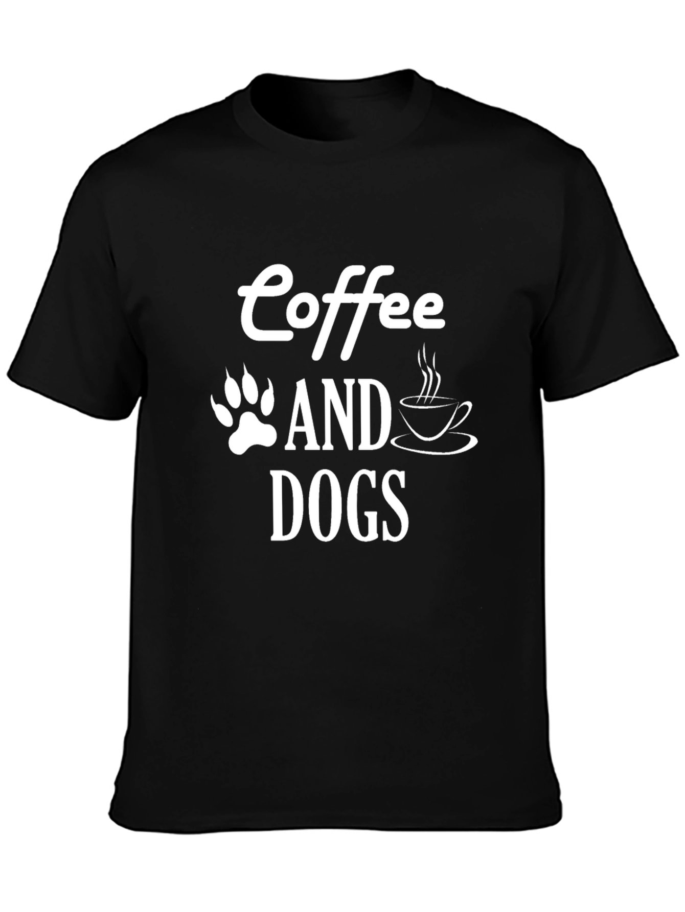 Coffee and Dogs T-Shirt - Unisex Black Tee