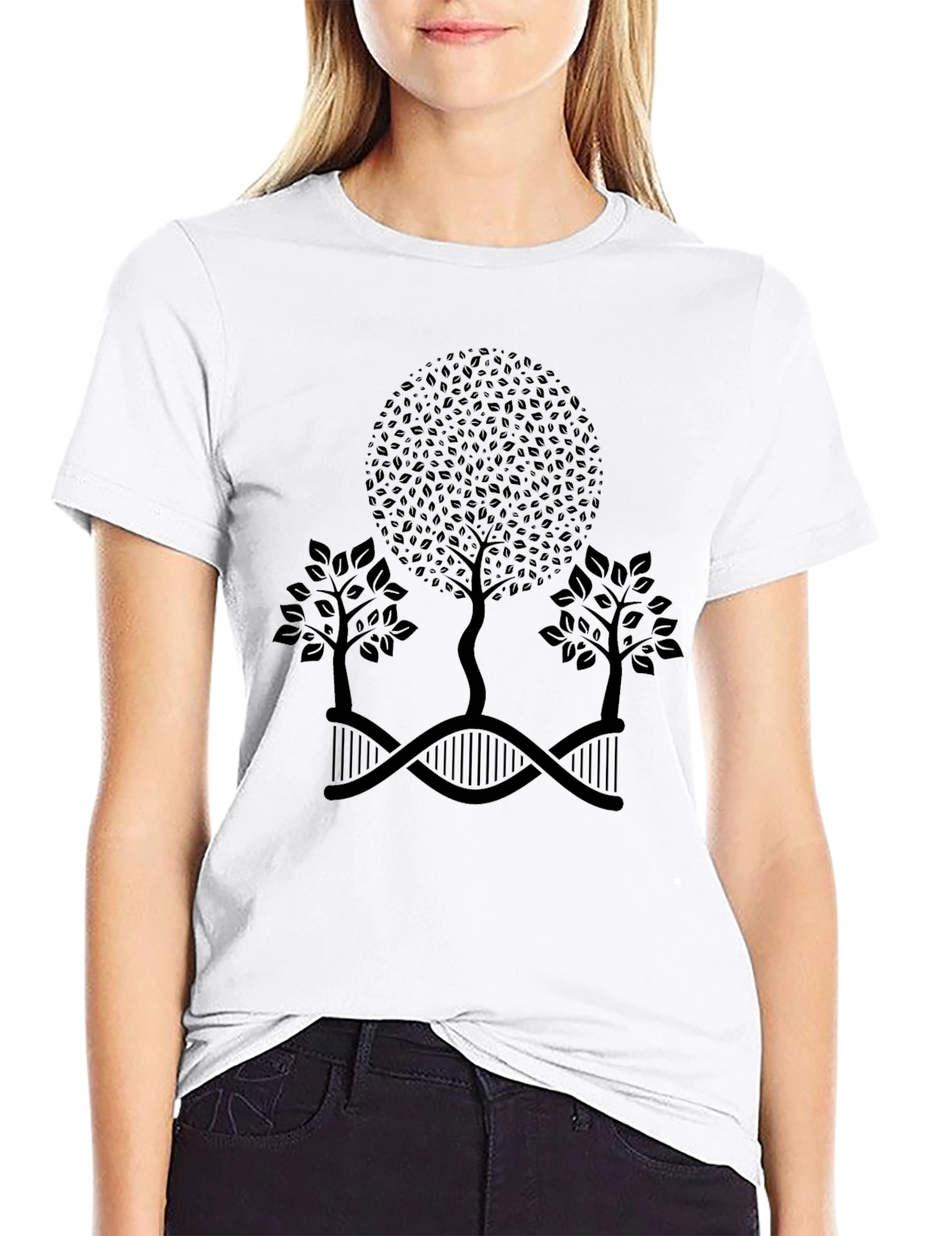 Nature DNA Tree Graphic Black Tee