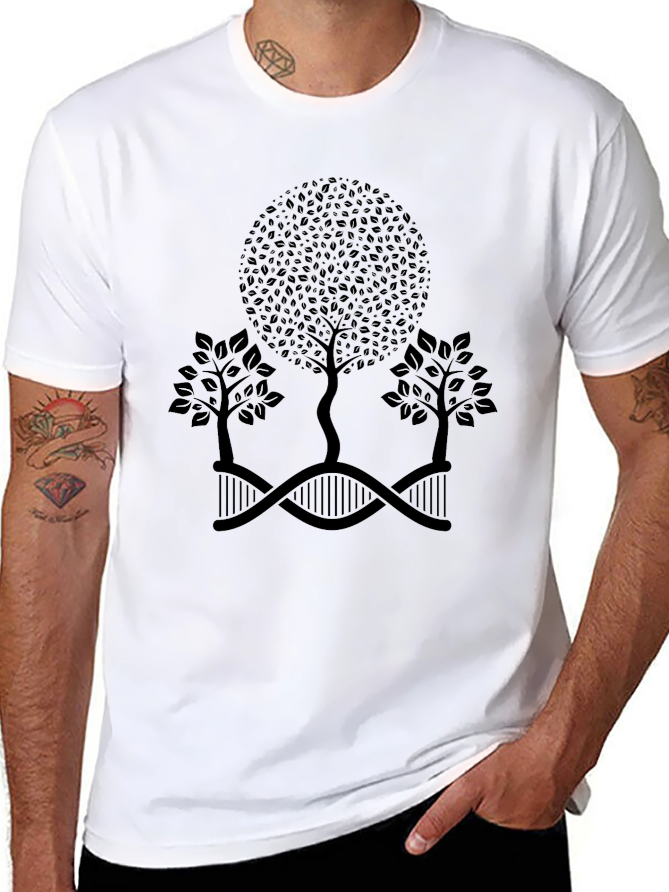 Nature DNA Tree Graphic Black Tee