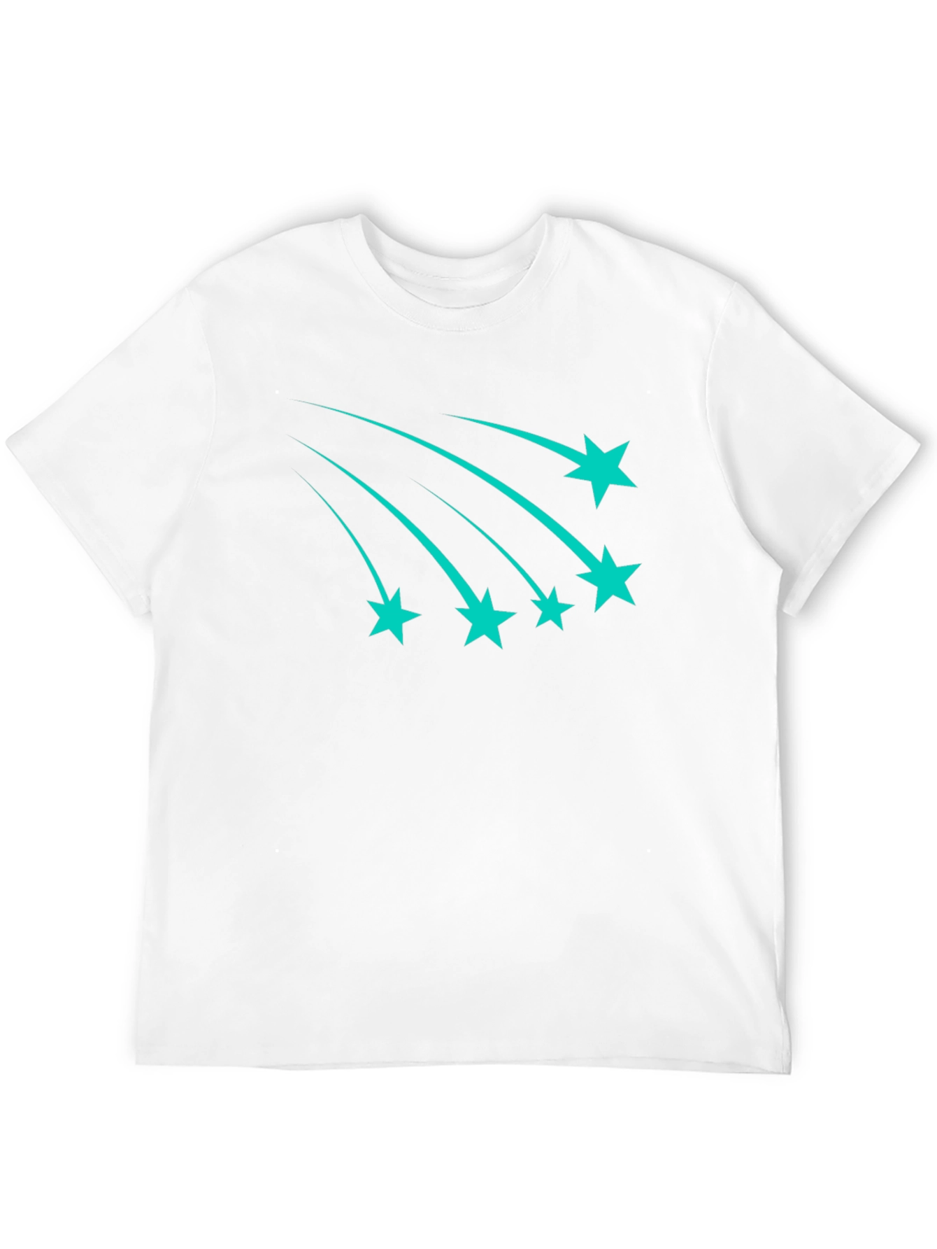 Black Tee with Teal Shooting Stars
