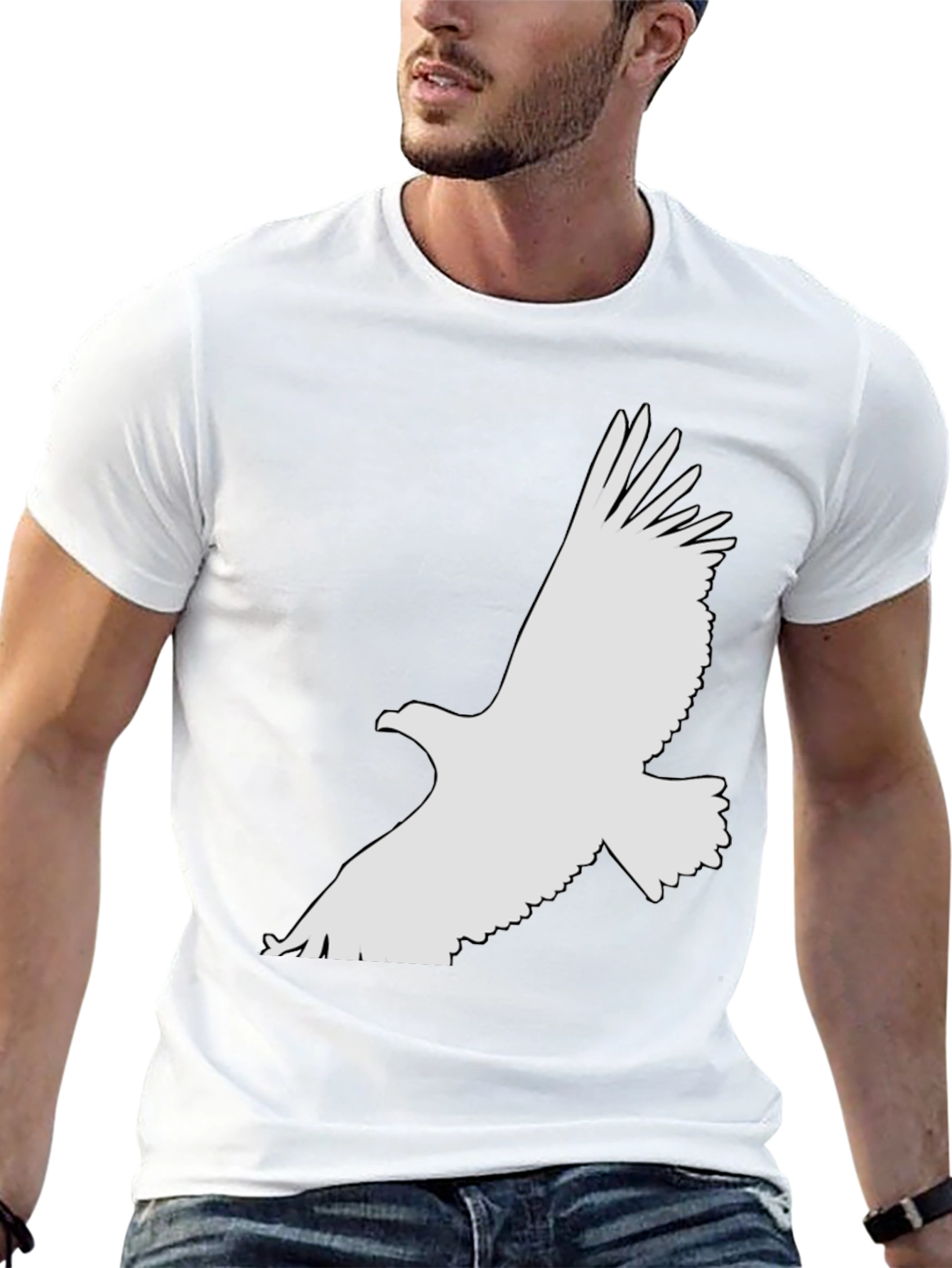 Mens Black Eagle Graphic Tee