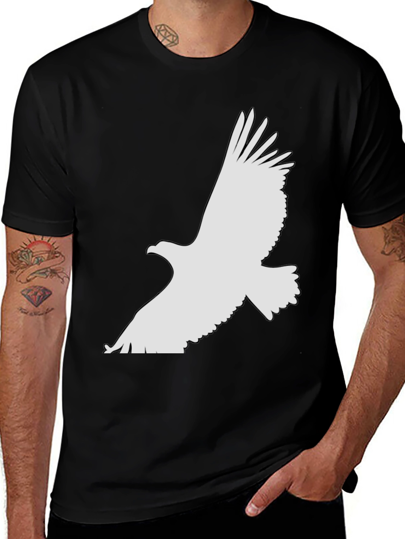 Mens Black Eagle Graphic Tee