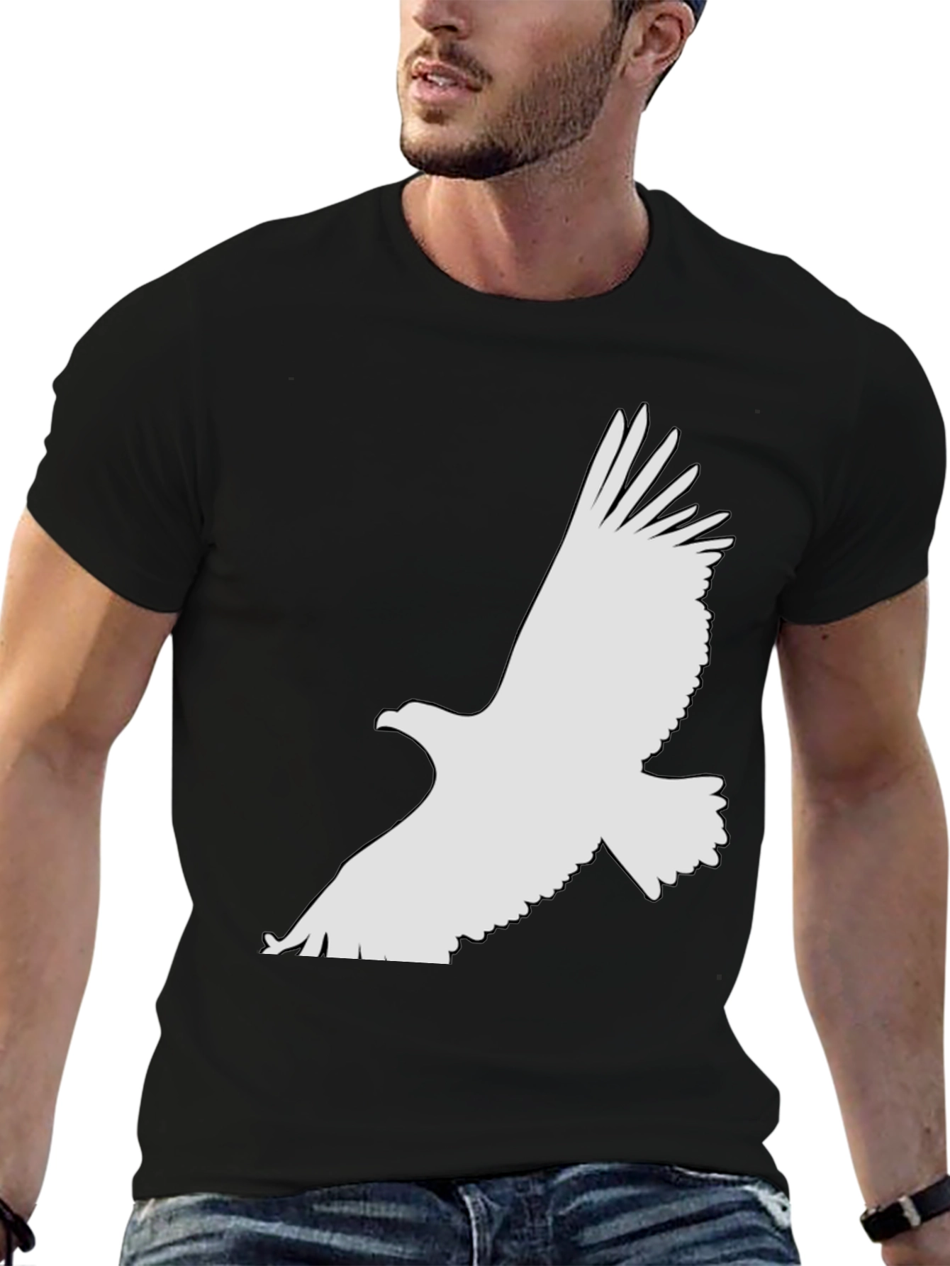 Mens Black Eagle Graphic Tee